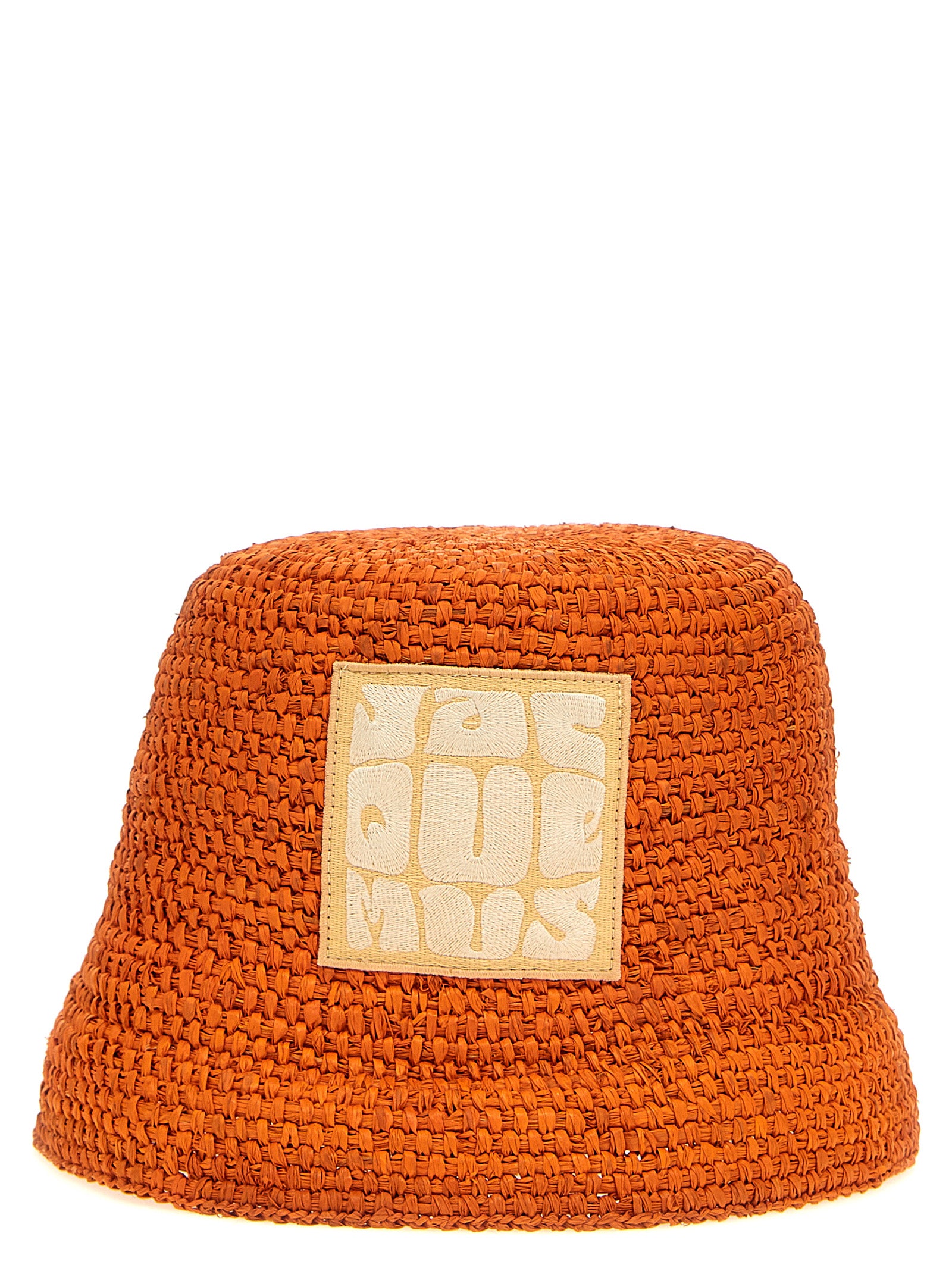 Jacquemus Orange Raffia Bucket Hat