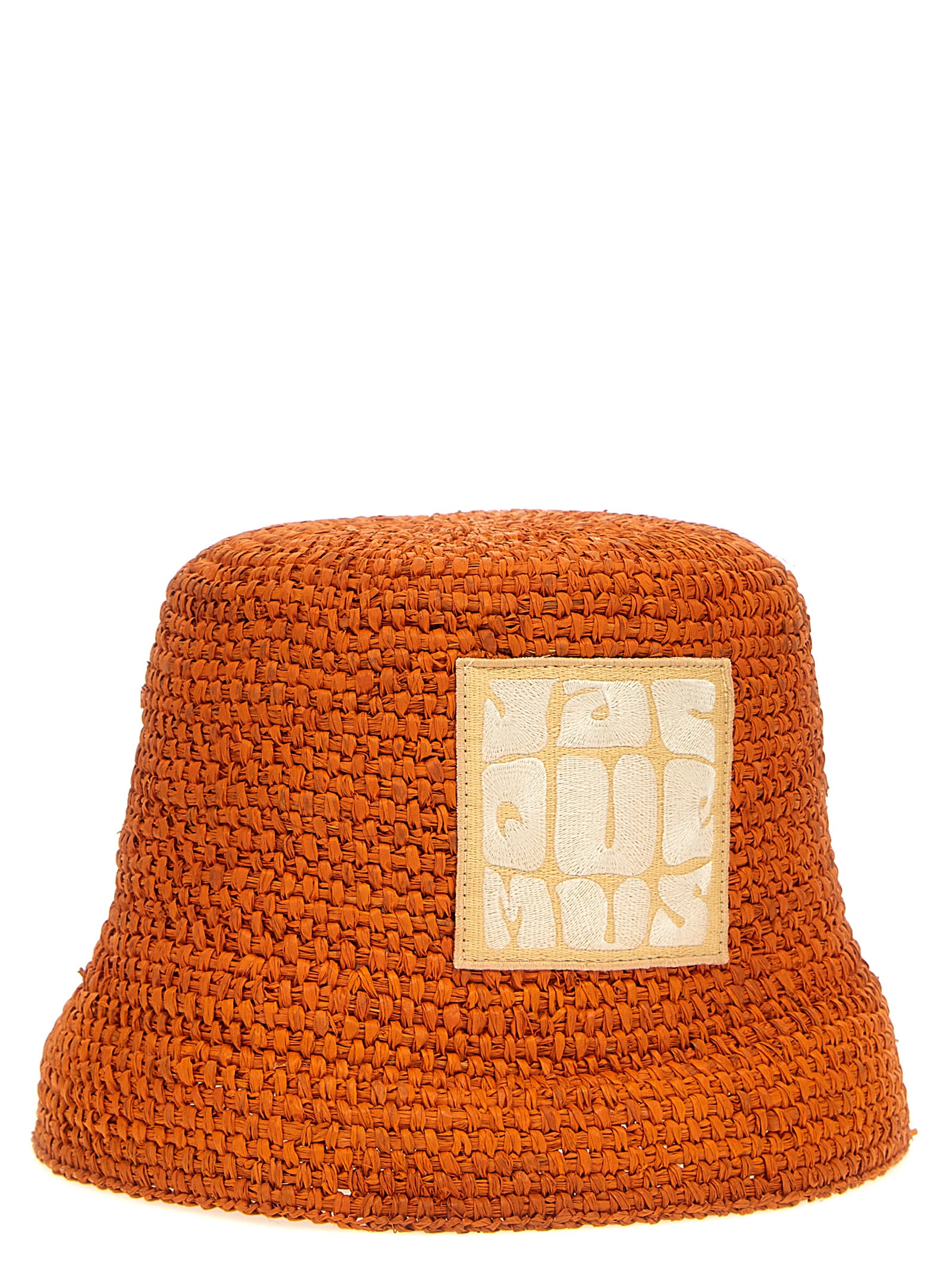 Jacquemus Orange Raffia Bucket Hat