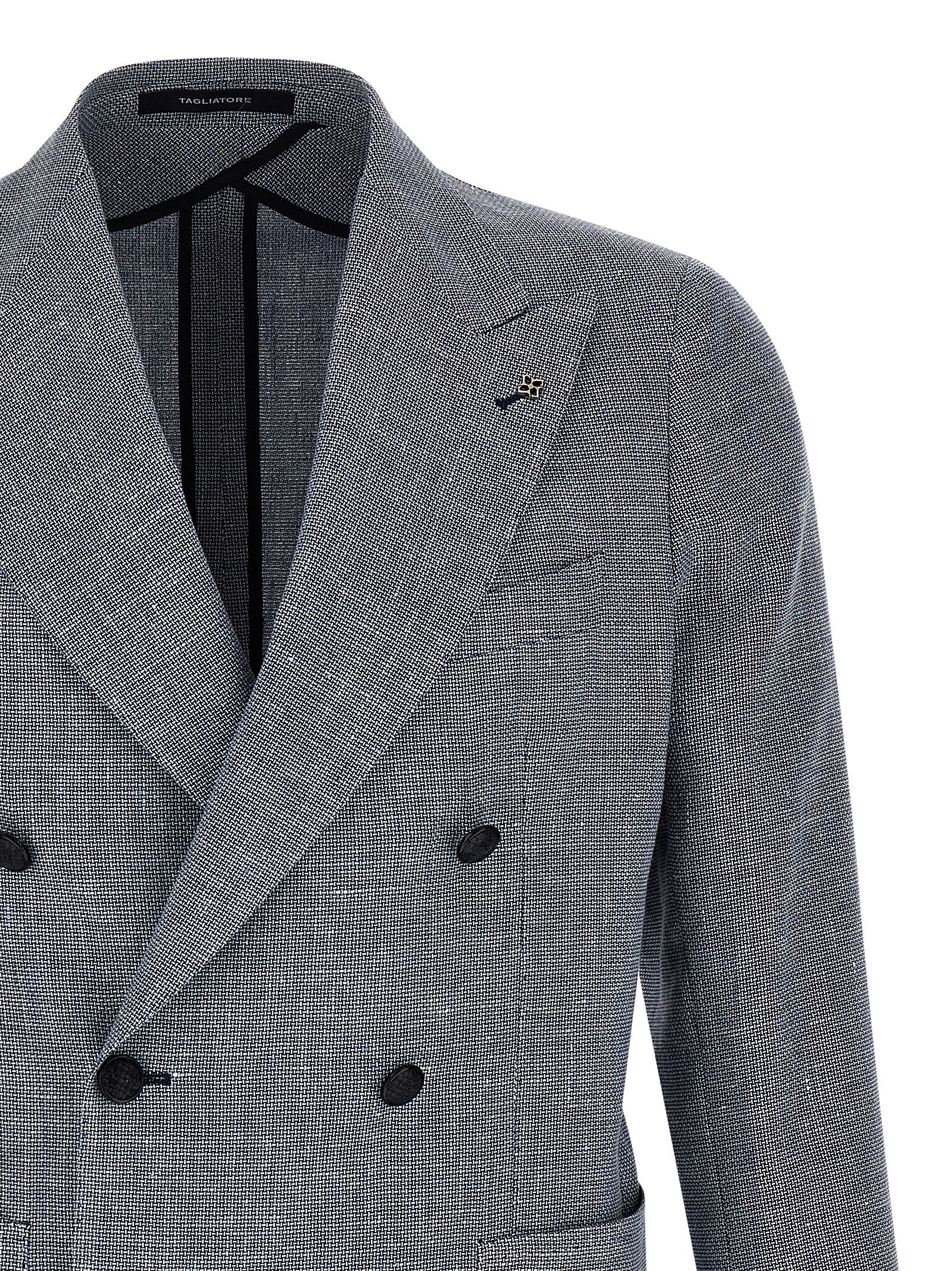 Tagliatore Blue Linen Blazer