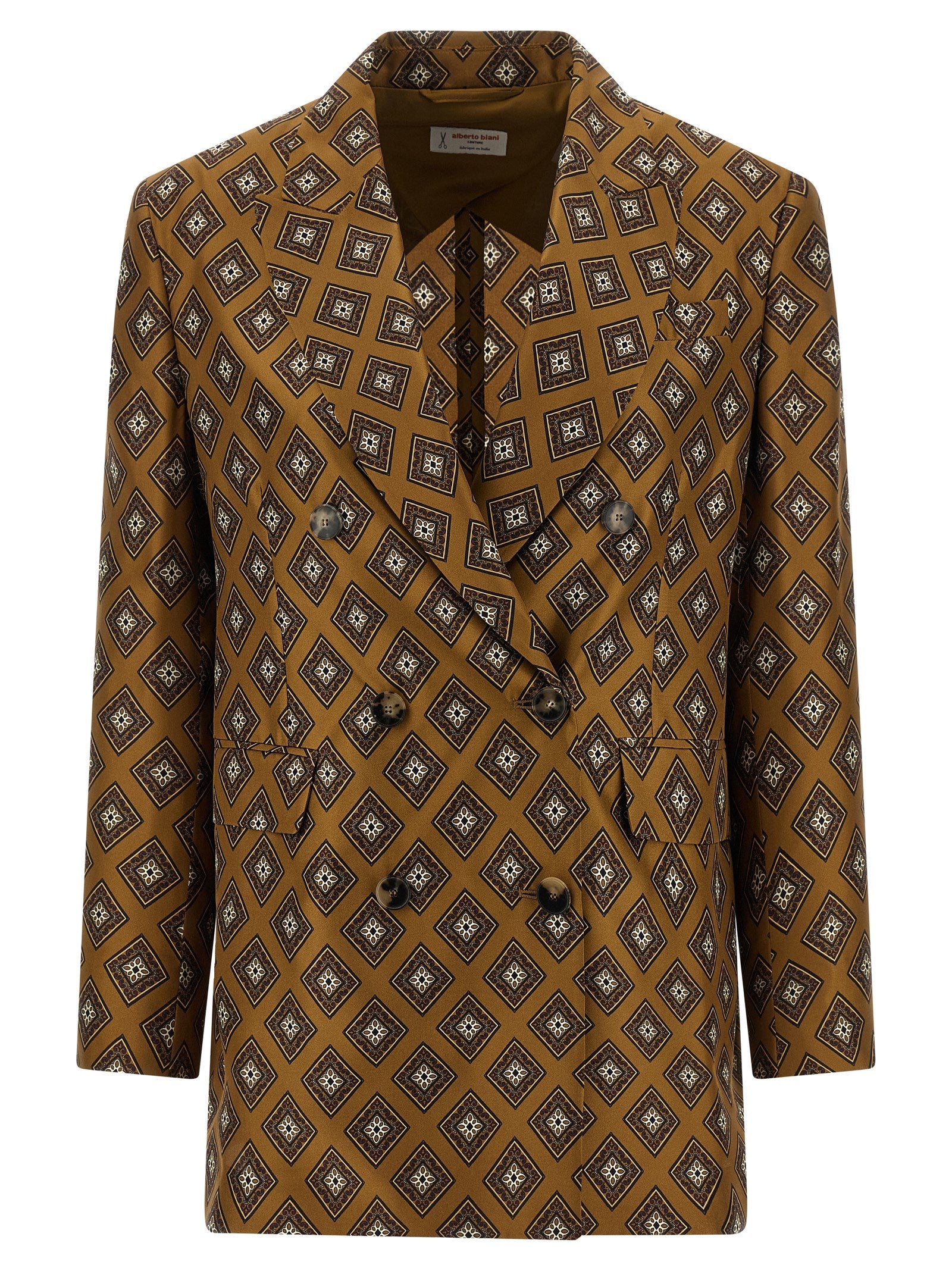 Alberto Biani Brown Silk Blazer