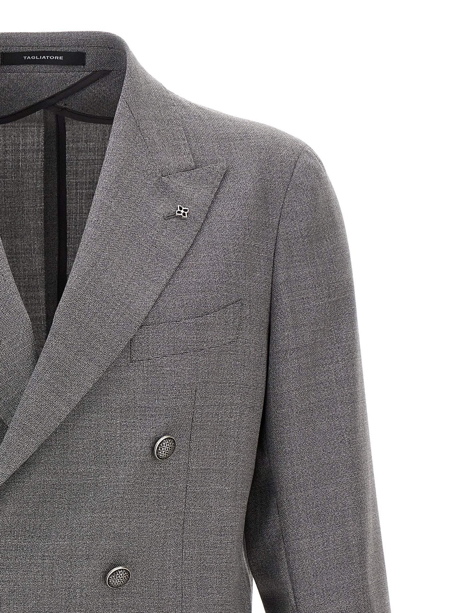 Tagliatore Gray Virgin Wool Blazer