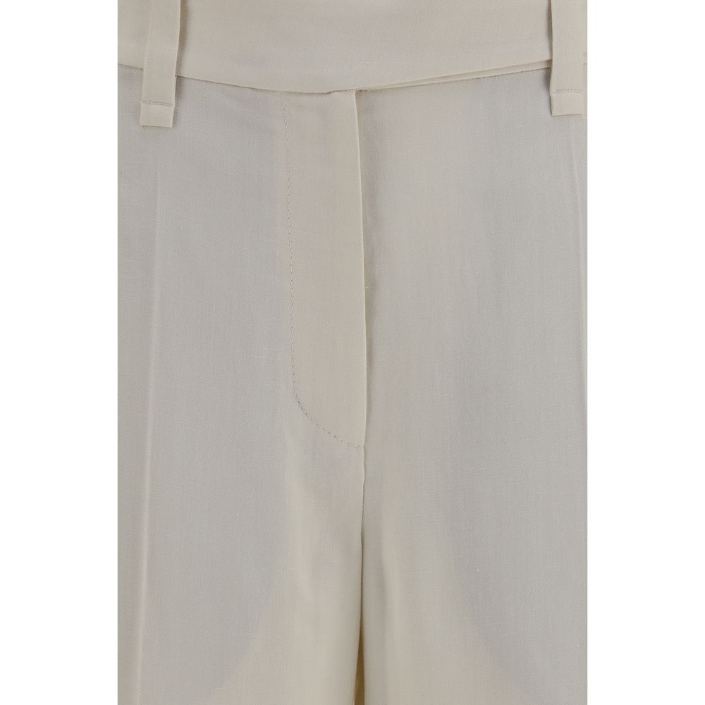 Brunello Cucinelli Beige Viscose Casual Pants