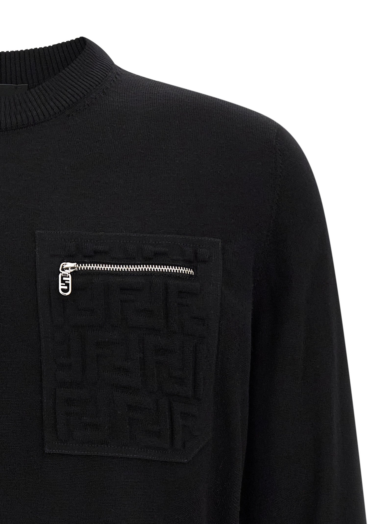 Fendi Black Virgin Wool Cardigan