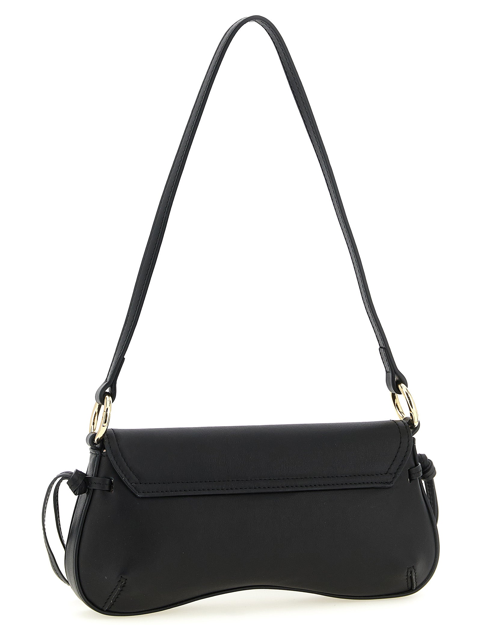 Twinset Black Leather Shoulder Bag