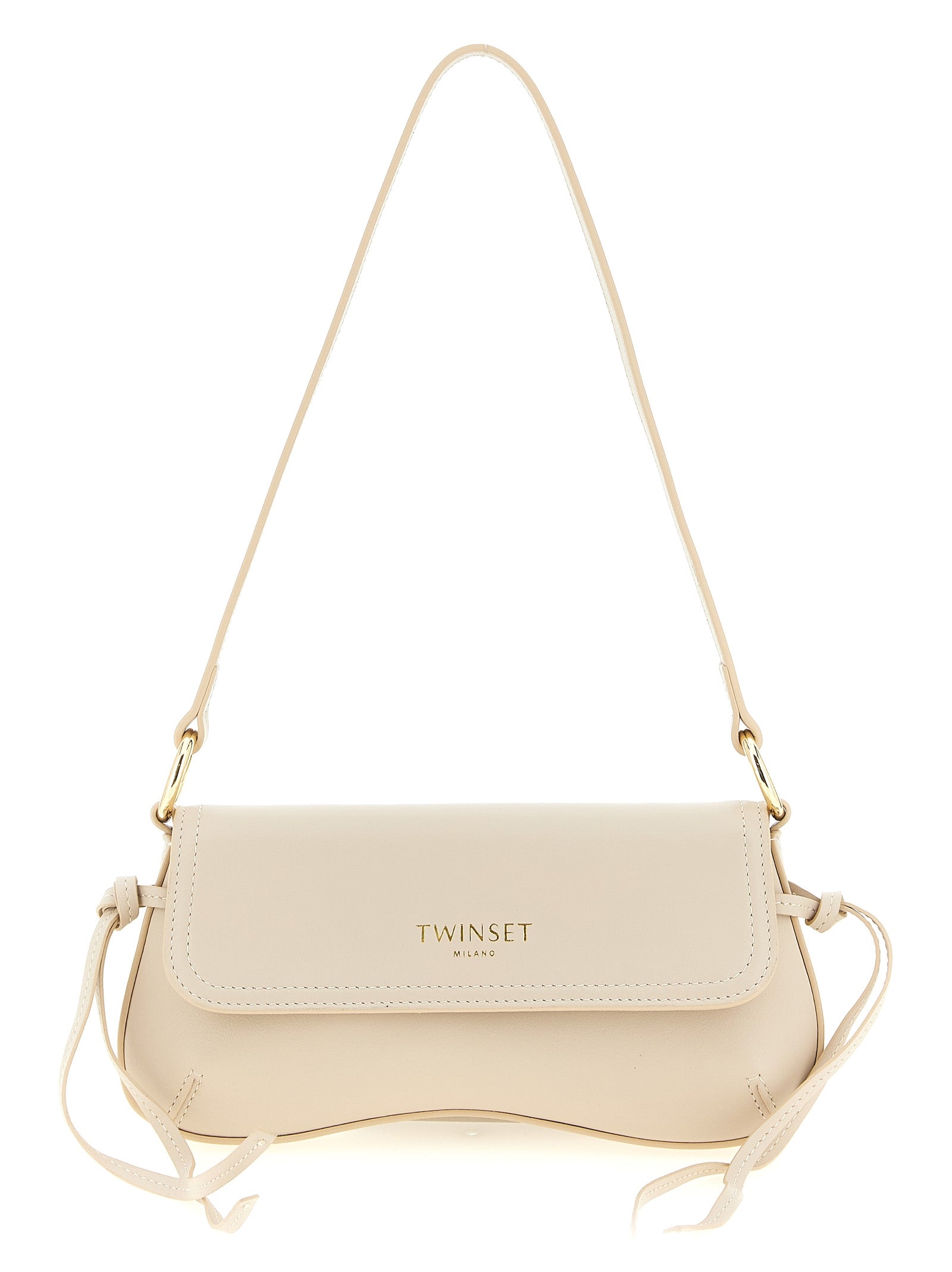 Twinset White Leather Shoulder Bag