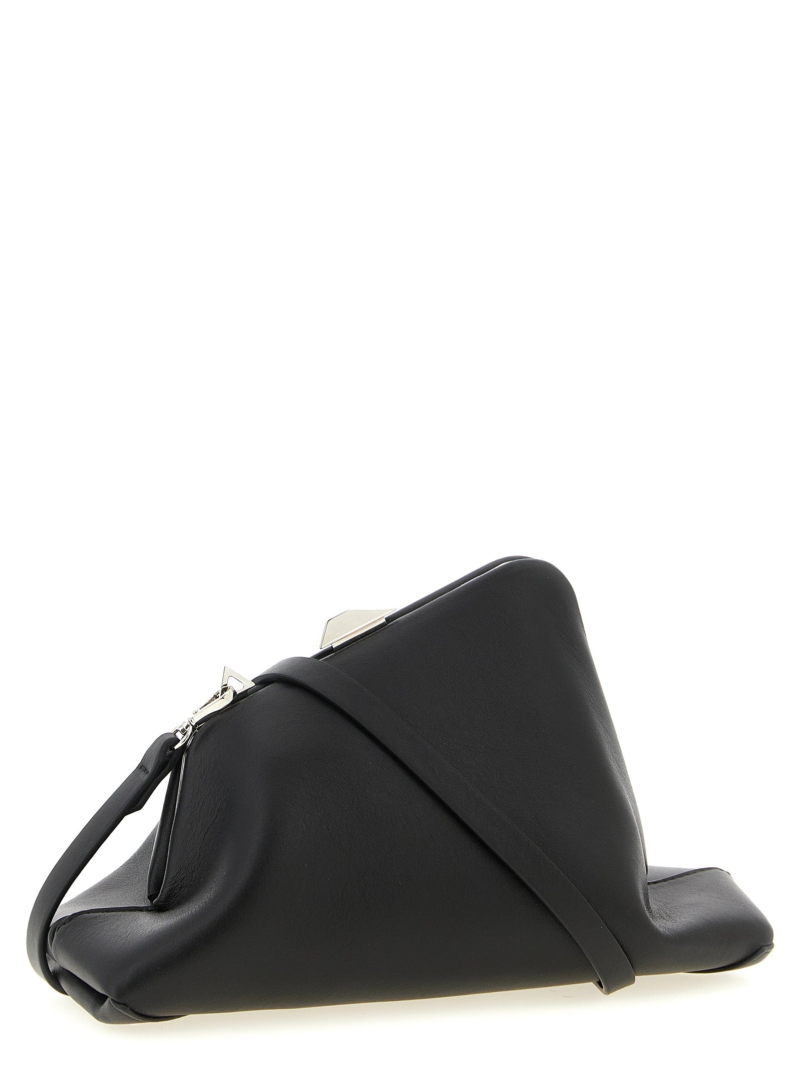 The Attico Black Calfskin Clutch Bag
