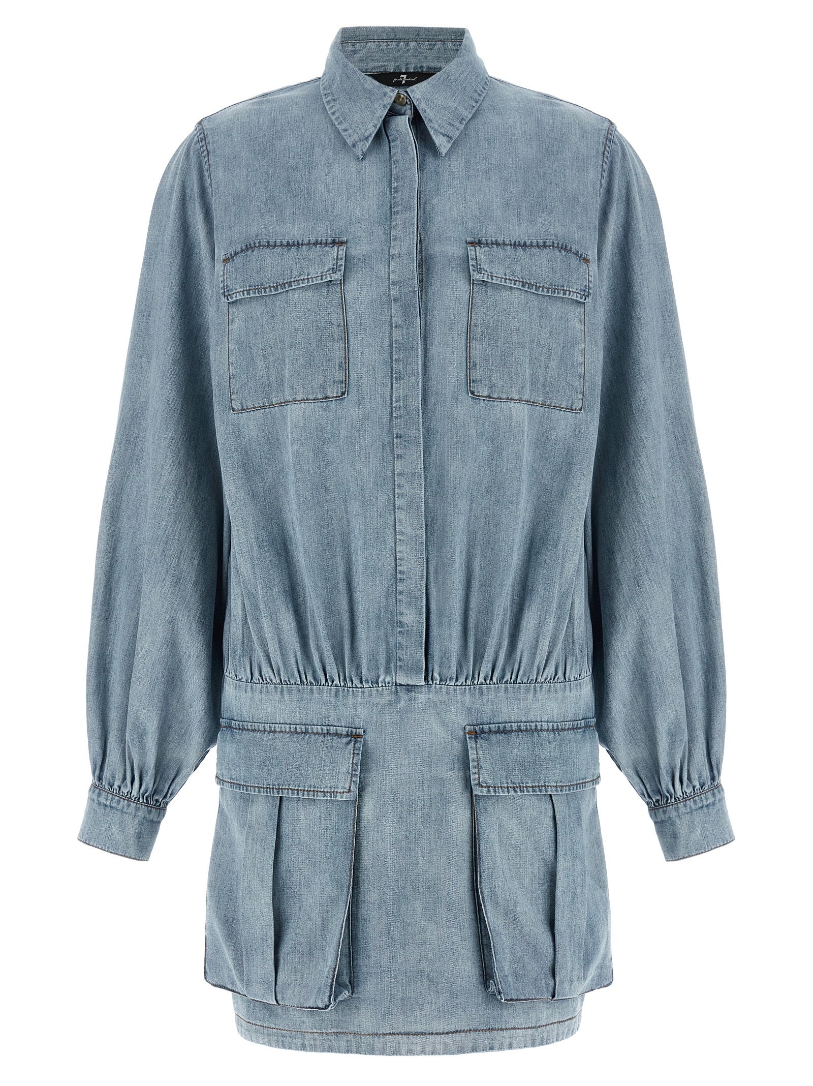 7 For All Mankind Blue Cotton Short Dress