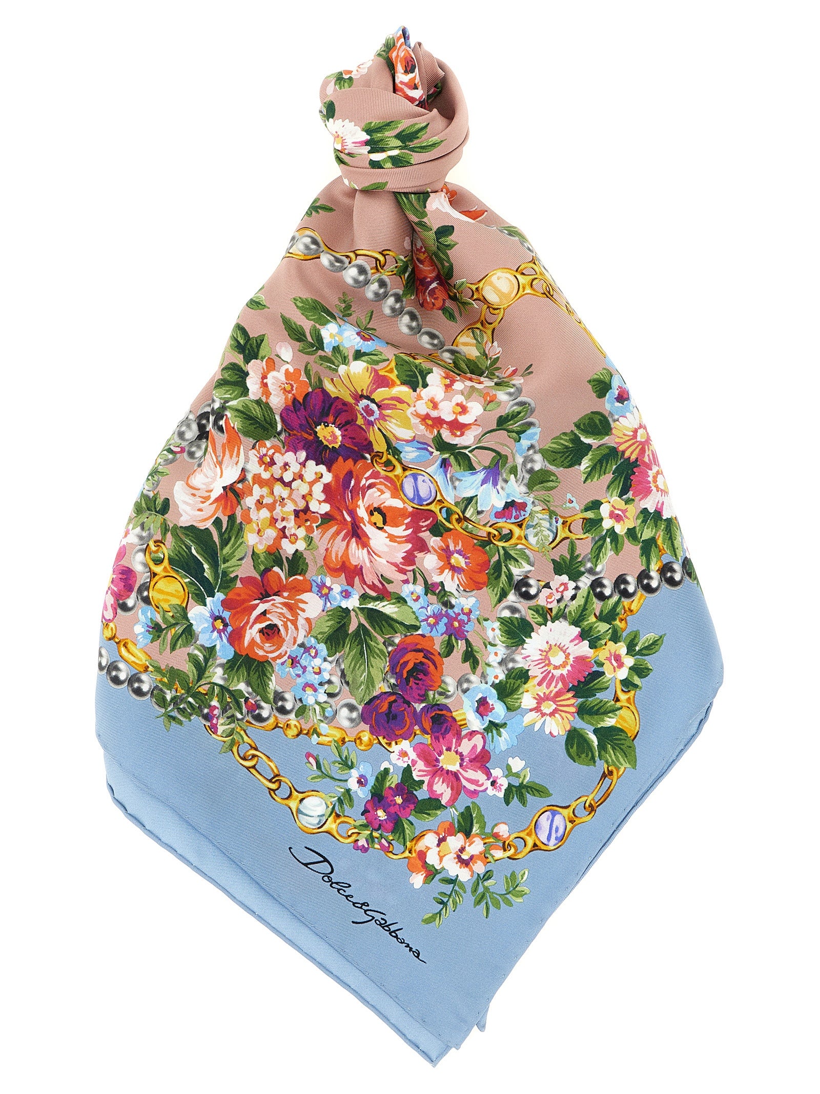 Dolce & Gabbana Blue Silk Scarf