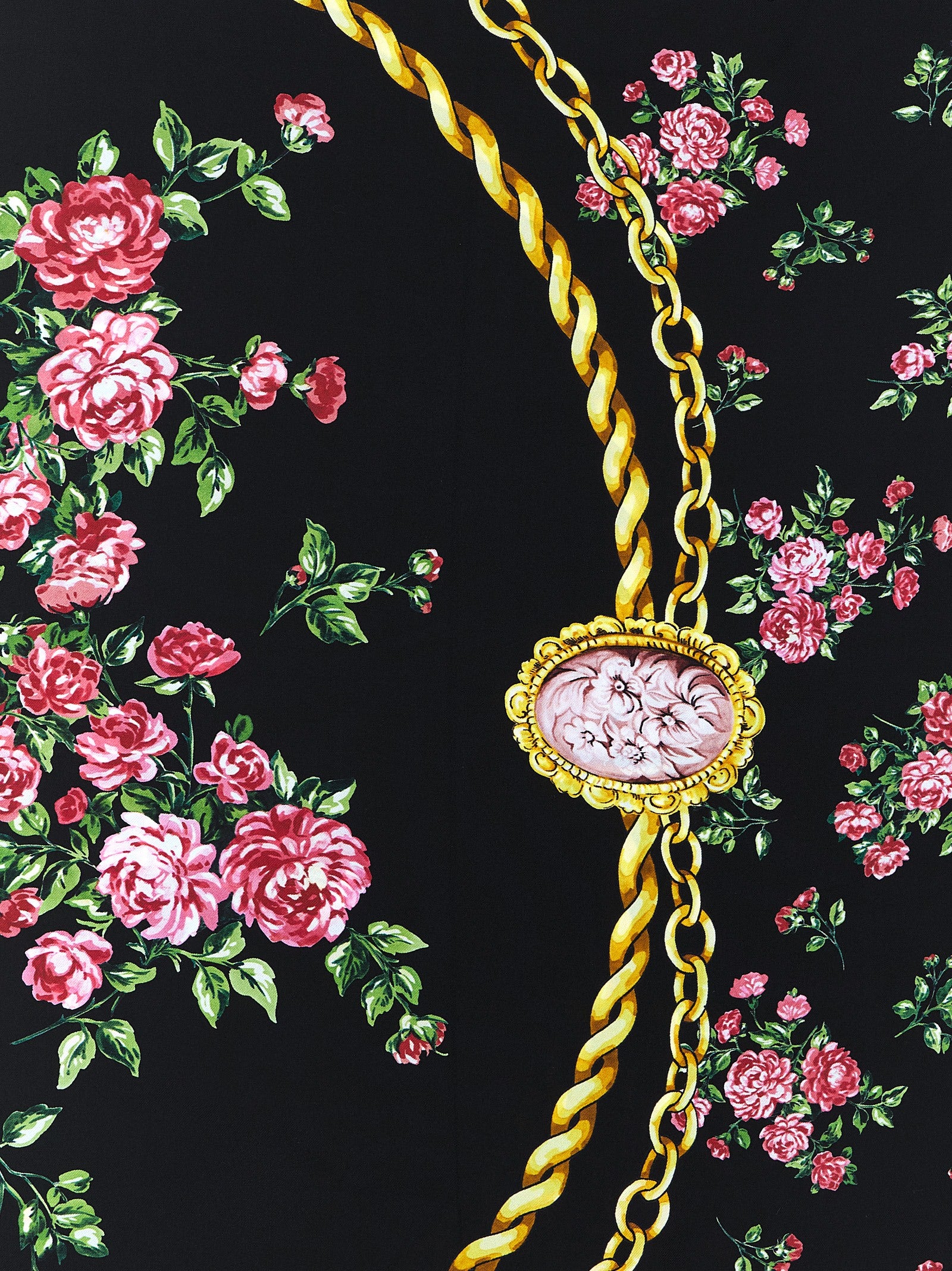 Dolce & Gabbana Black Silk Scarf