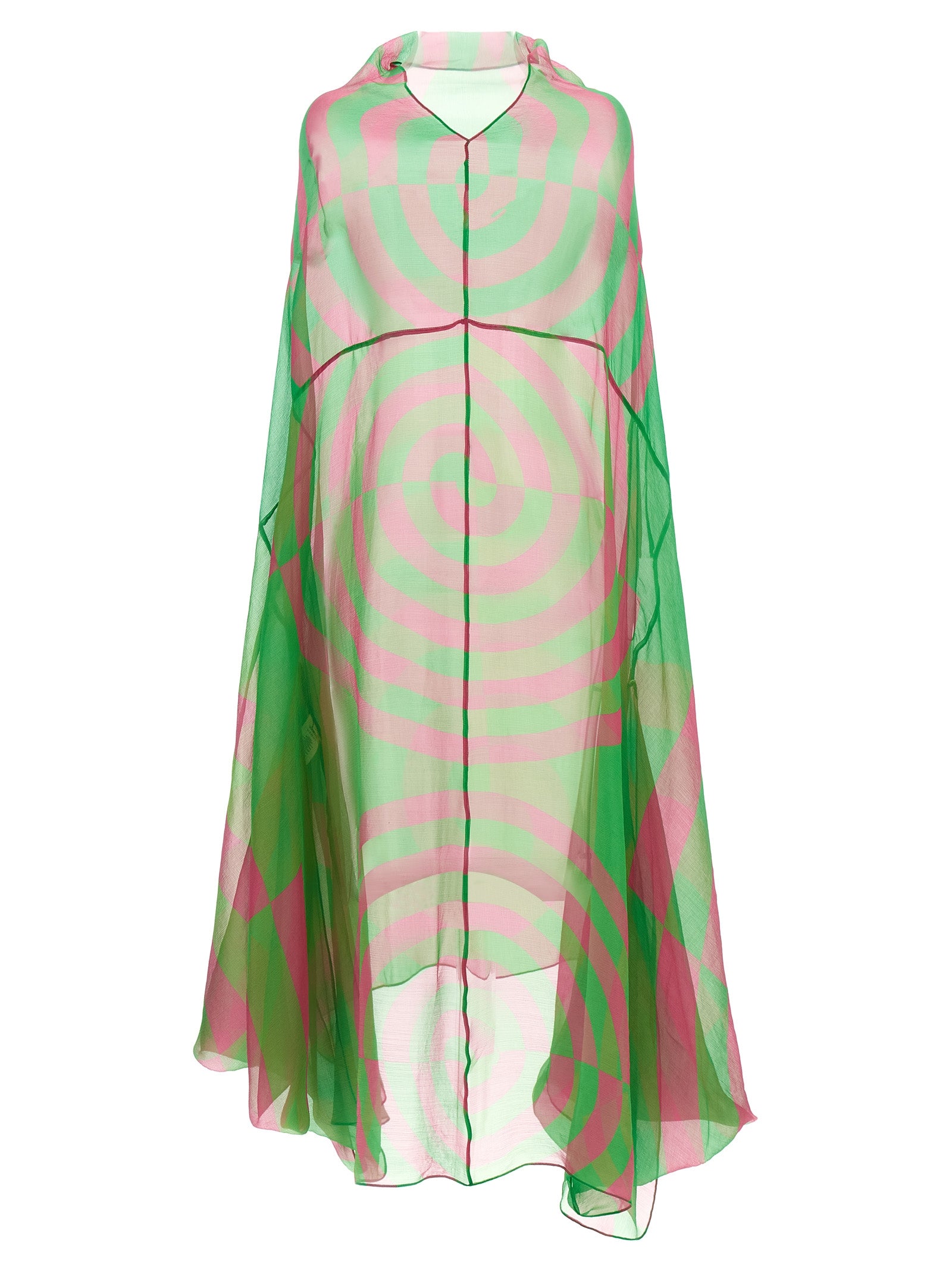 Dries Van Noten Bicolor Silk Midi Dress