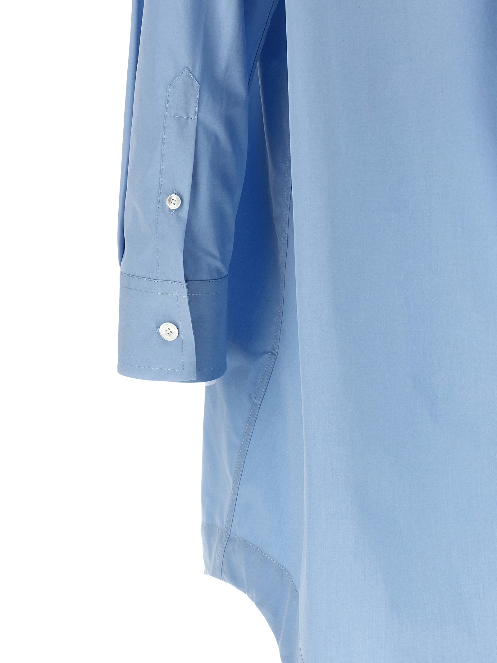 Ami Paris Blue Cotton Midi Dress