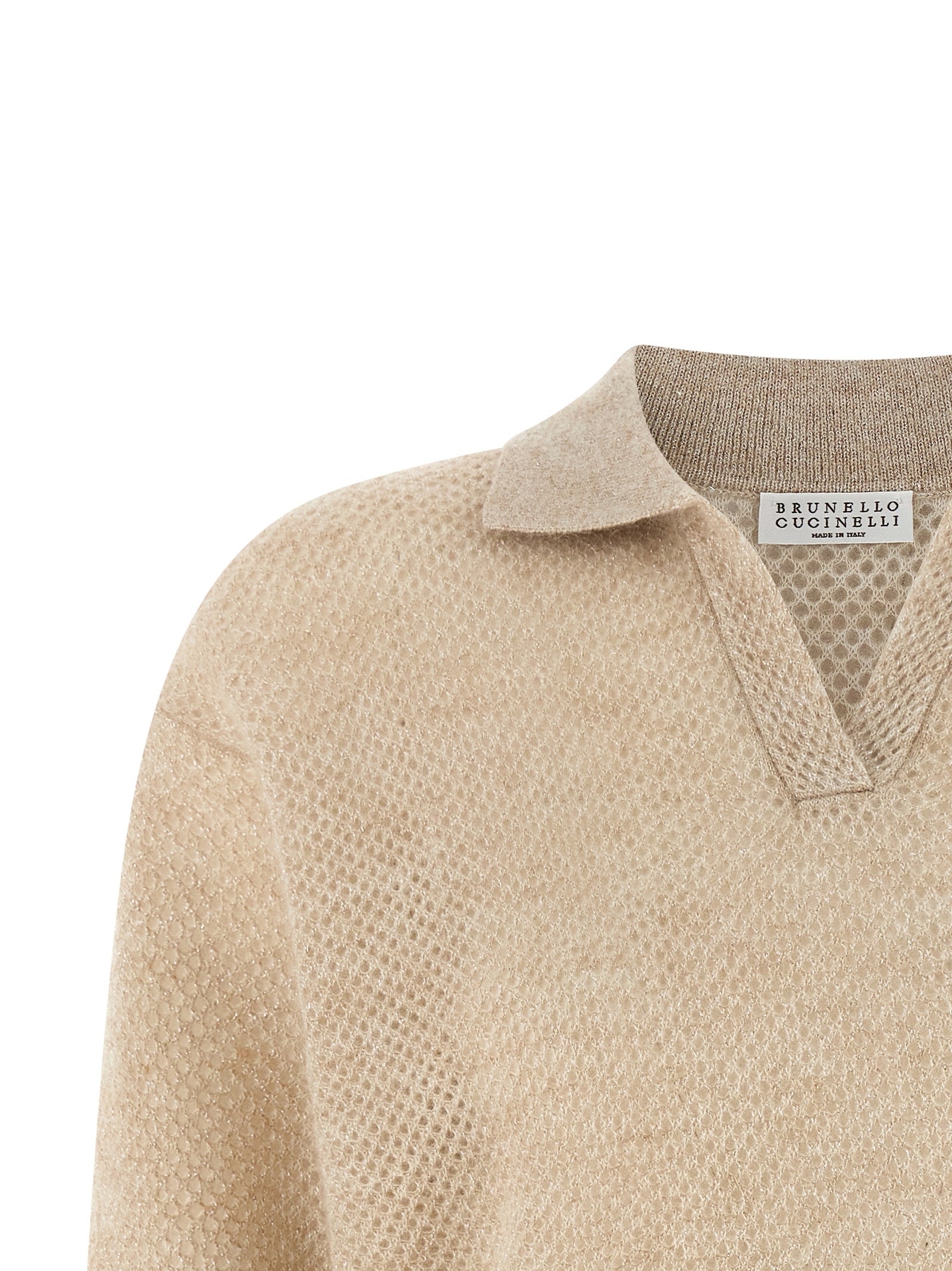 Brunello Cucinelli Gold Wool Polo Shirt