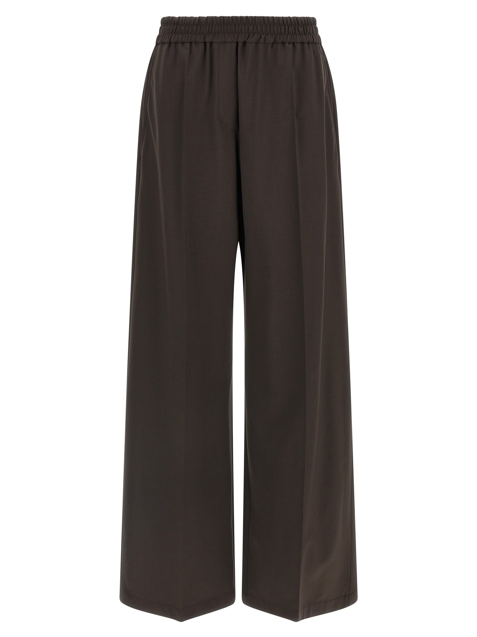 Brunello Cucinelli Brown Virgin Wool Casual Pants