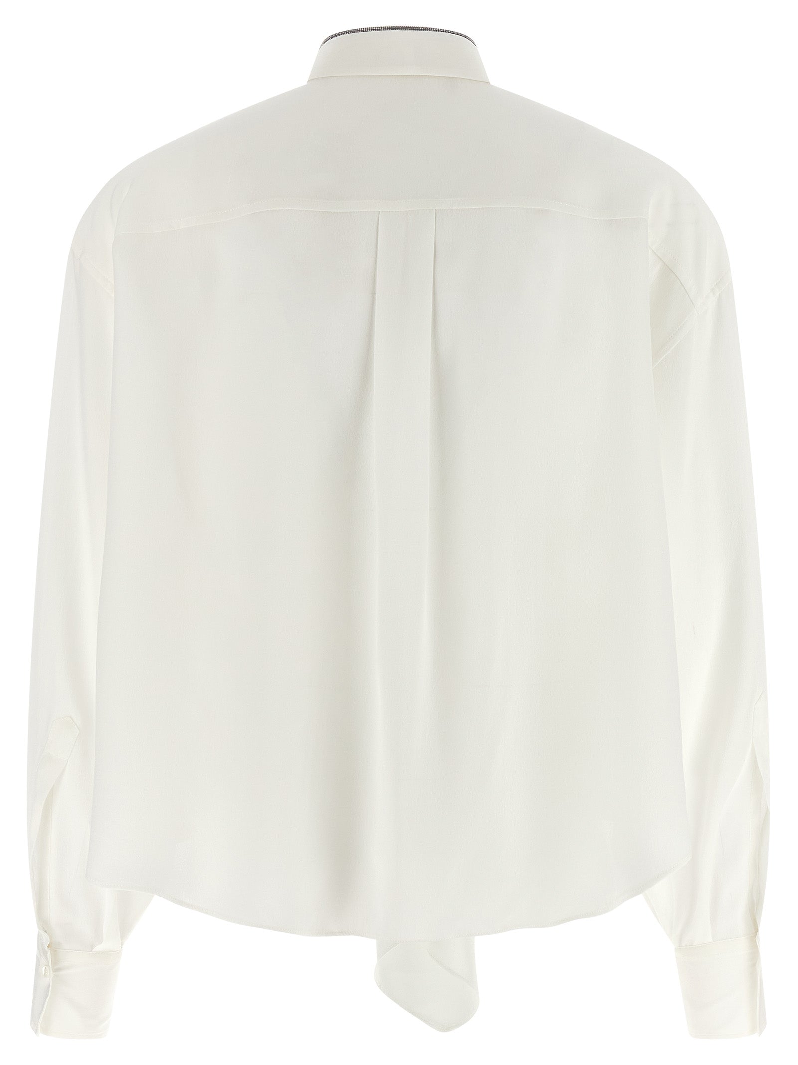 Brunello Cucinelli White Silk Blouse