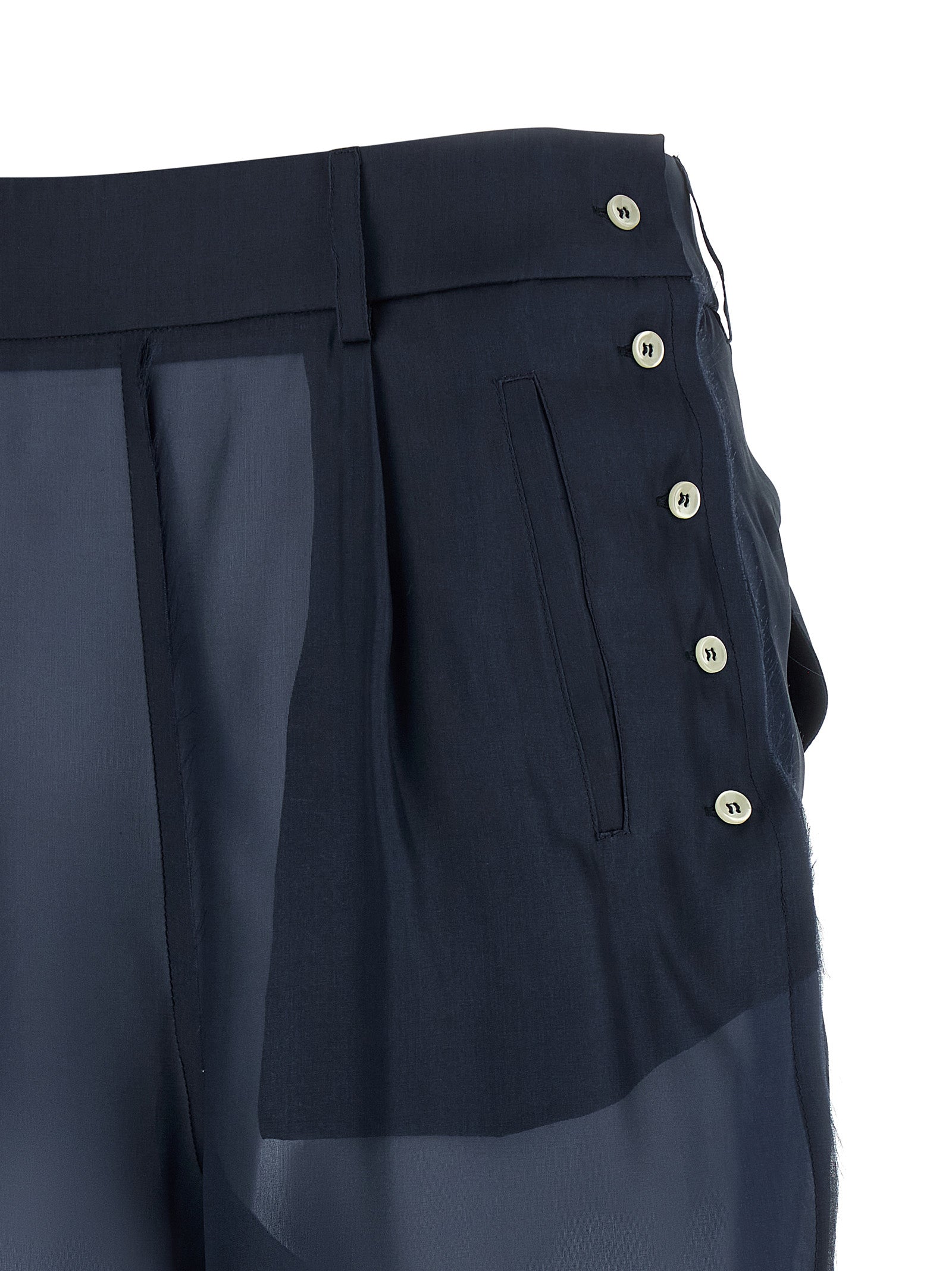 MAISON JEJIA Blue Silk Casual Pants