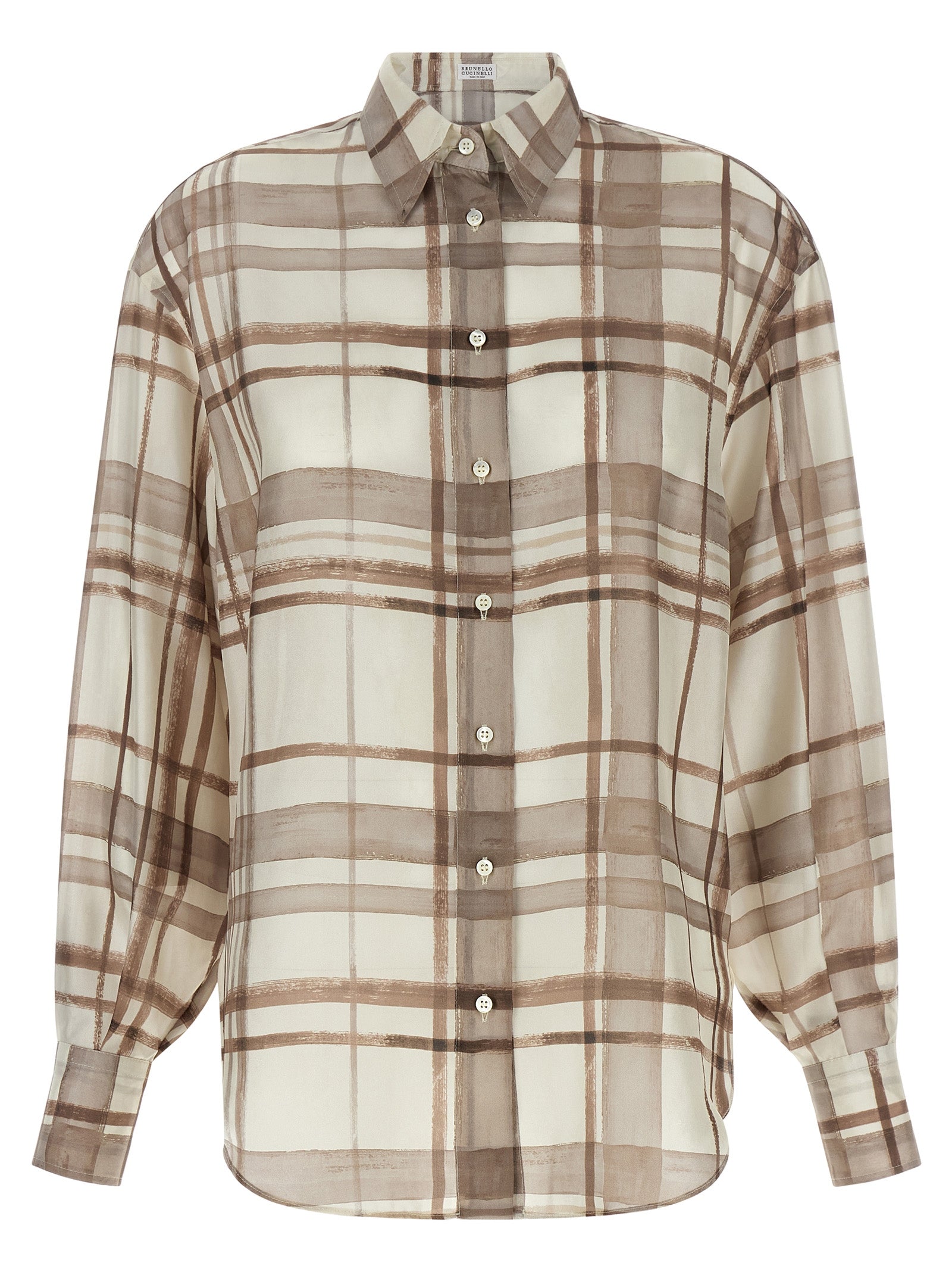 Brunello Cucinelli Beige Silk Blouse