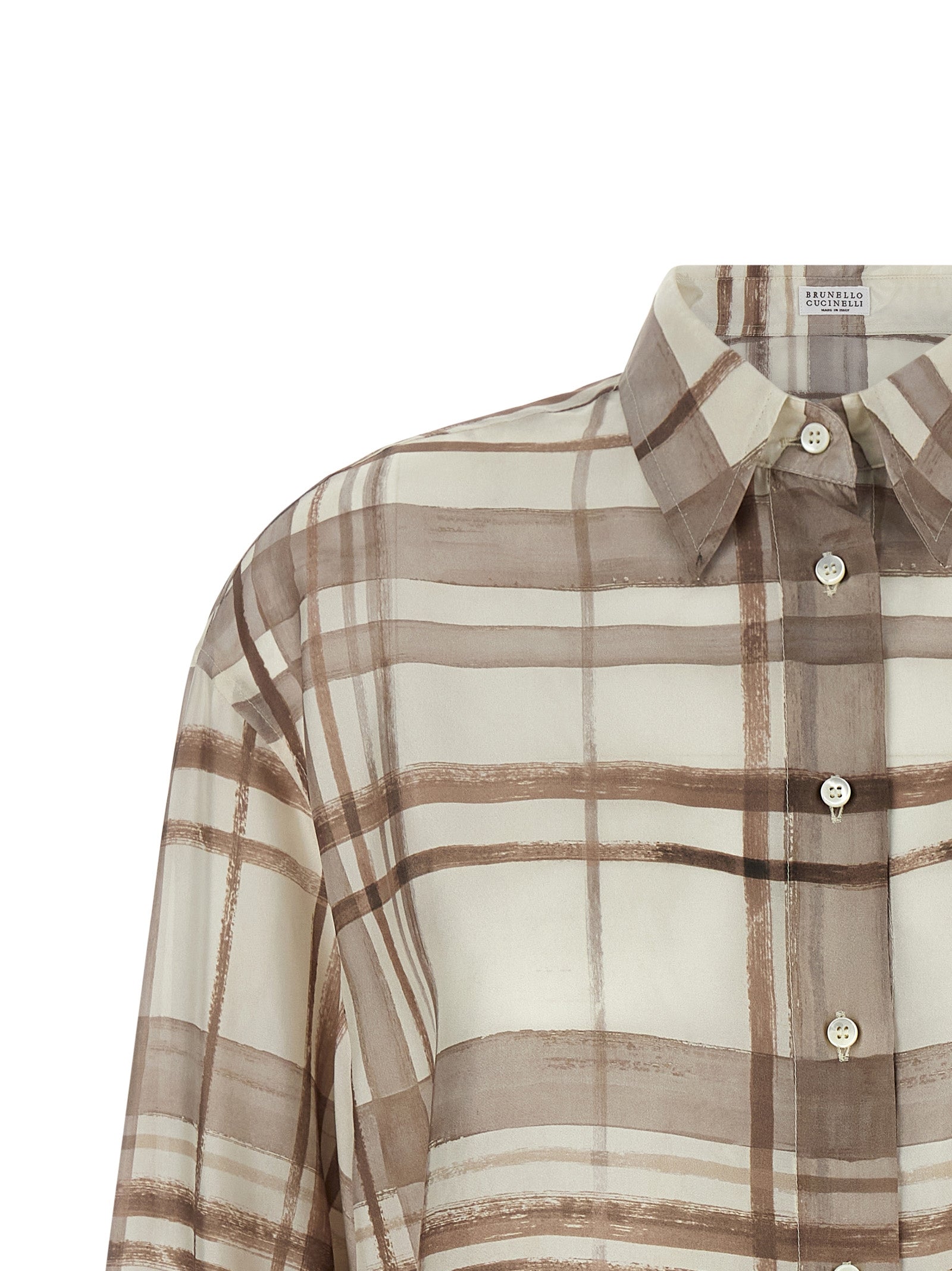 Brunello Cucinelli Beige Silk Blouse