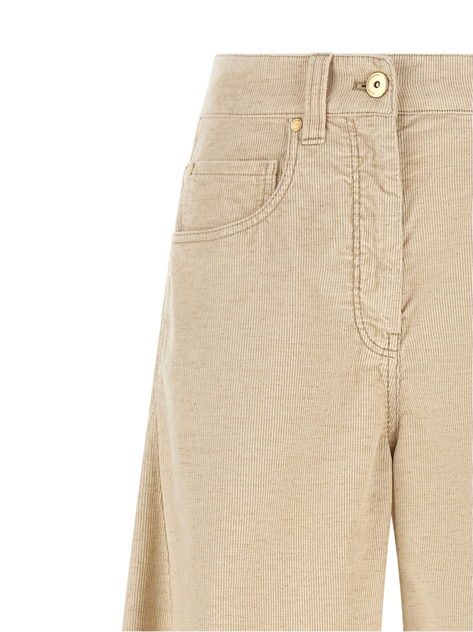 Brunello Cucinelli Beige Cotton Casual Pants