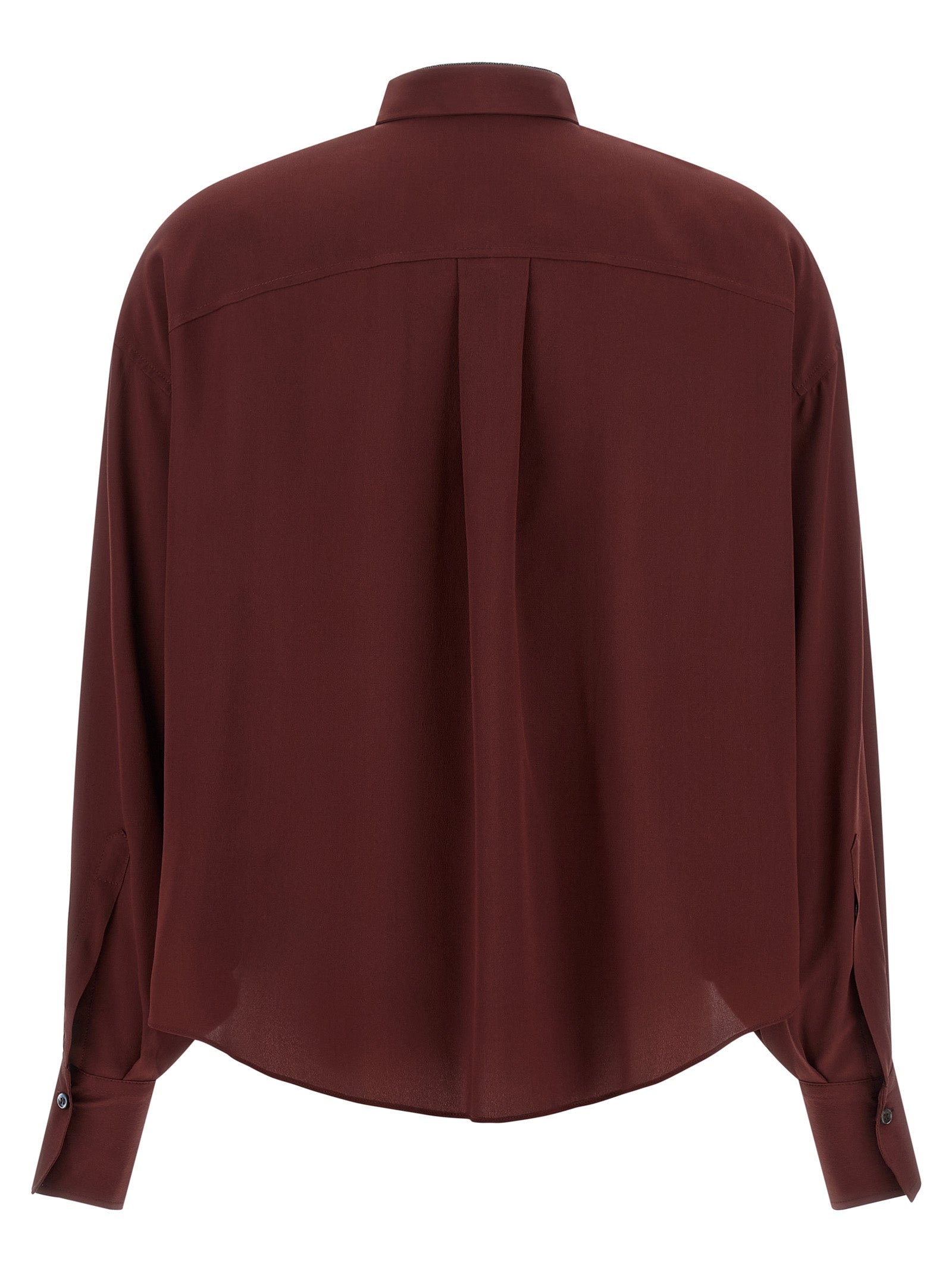 Brunello Cucinelli Bordeaux Silk Blouse