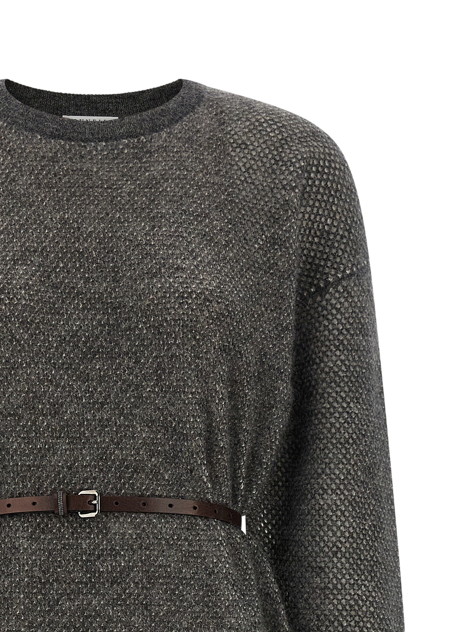 Brunello Cucinelli Gray Wool Midi Dress