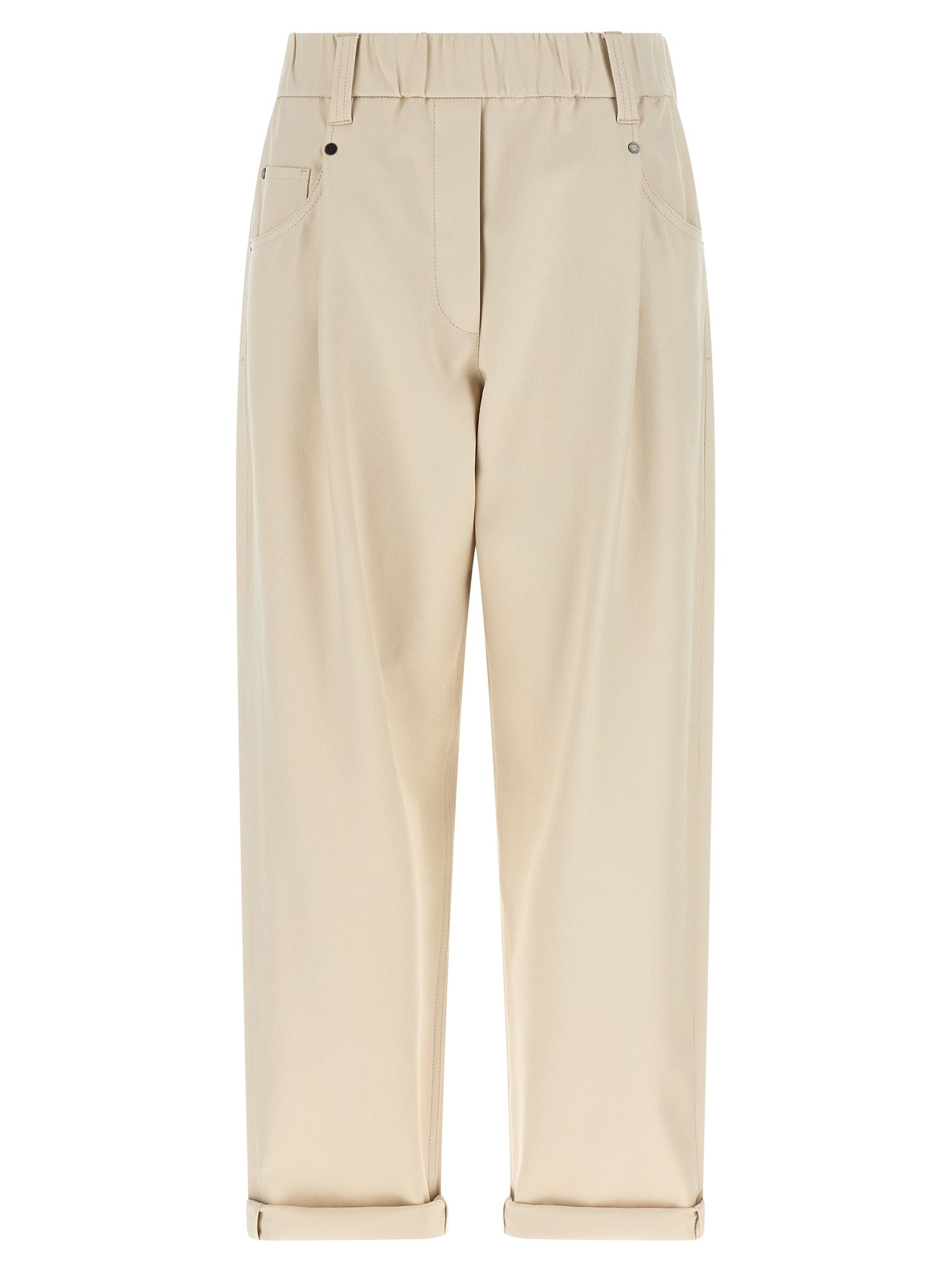 Brunello Cucinelli Beige Cotton Casual Pants