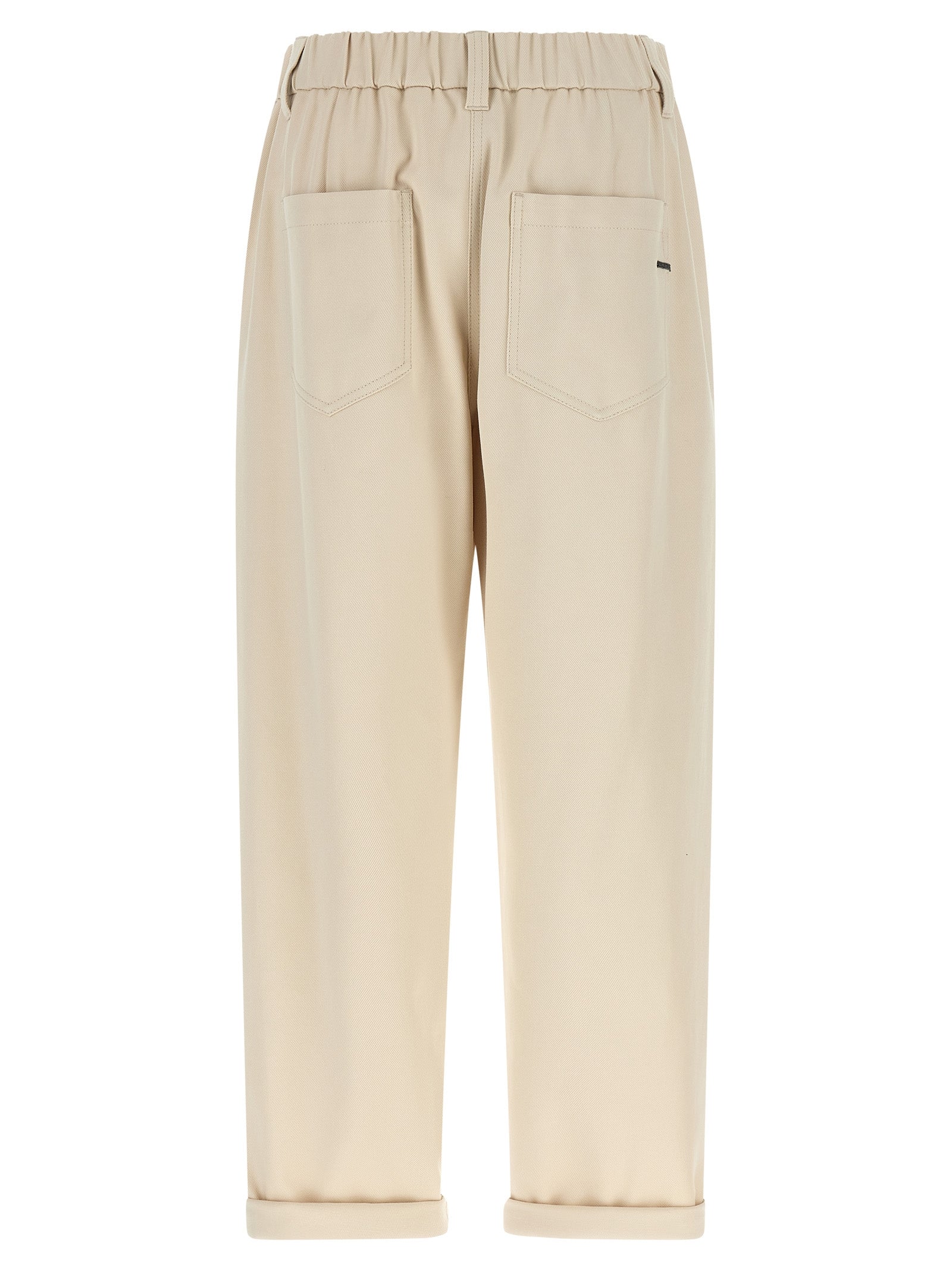 Brunello Cucinelli Beige Cotton Casual Pants