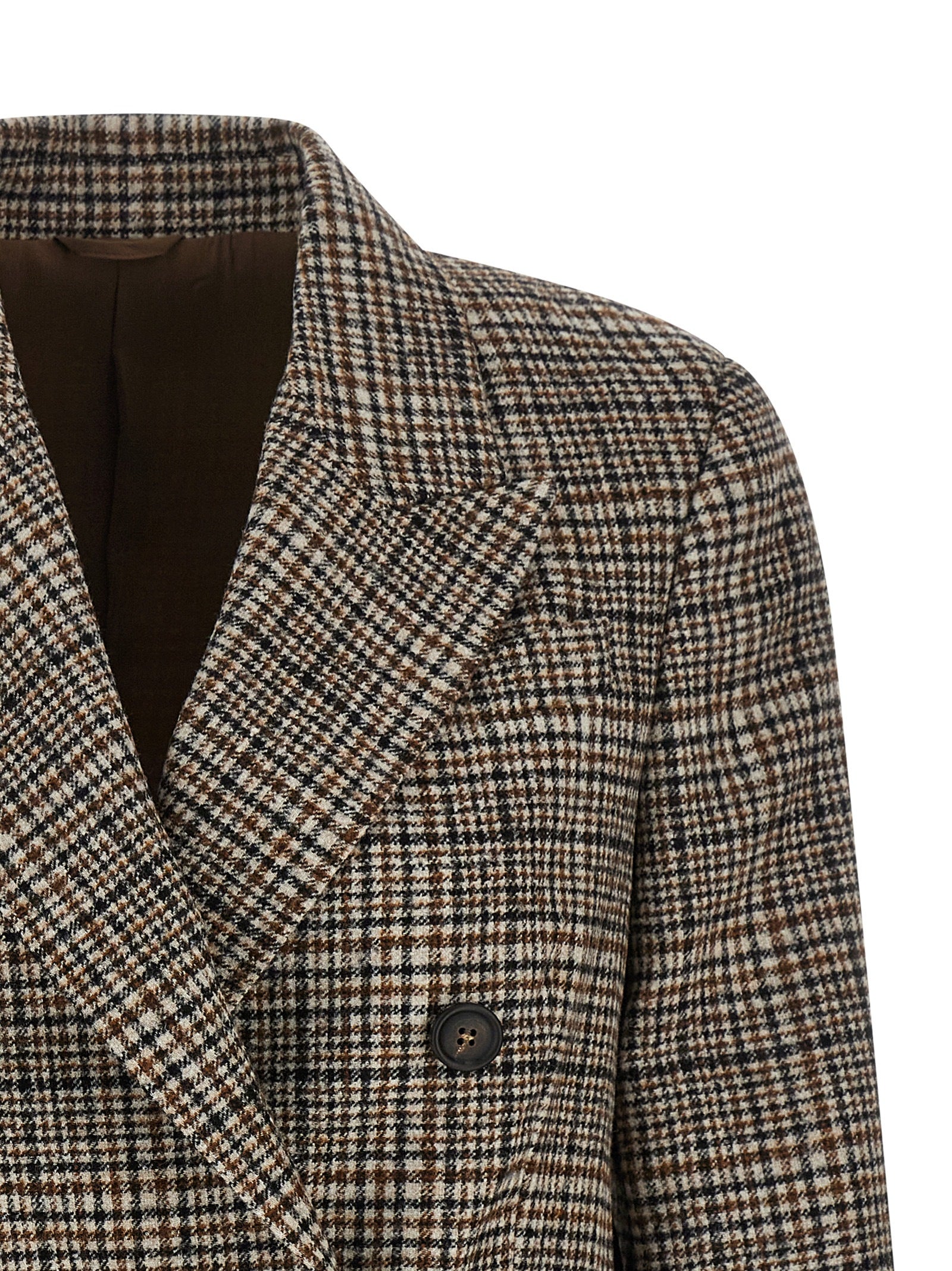 Brunello Cucinelli Beige Alpaca Leather Blazer