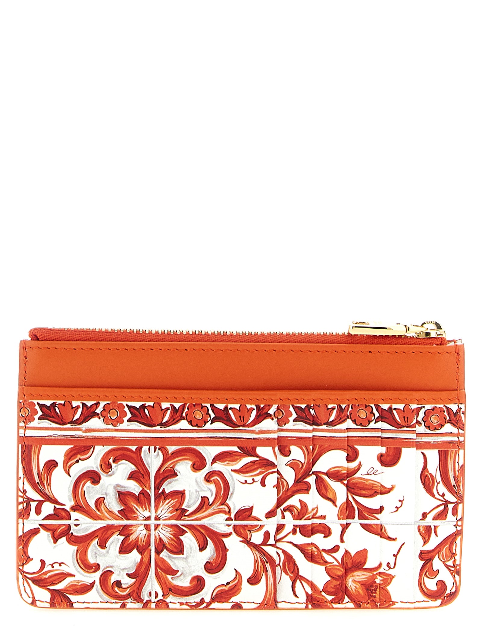 Dolce & Gabbana Orange Calfskin Cardholder
