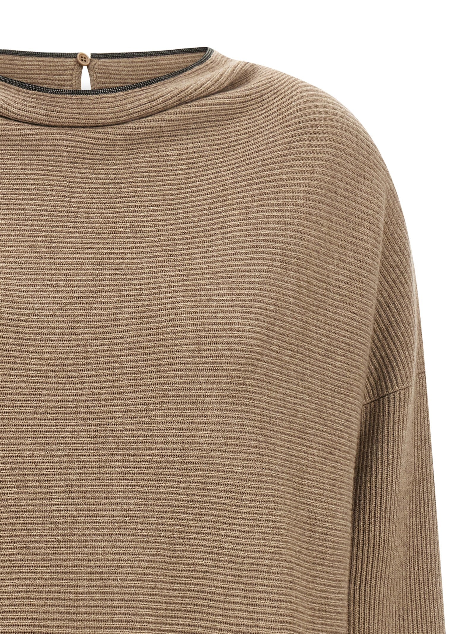 Brunello Cucinelli Beige Virgin Wool Short Dress