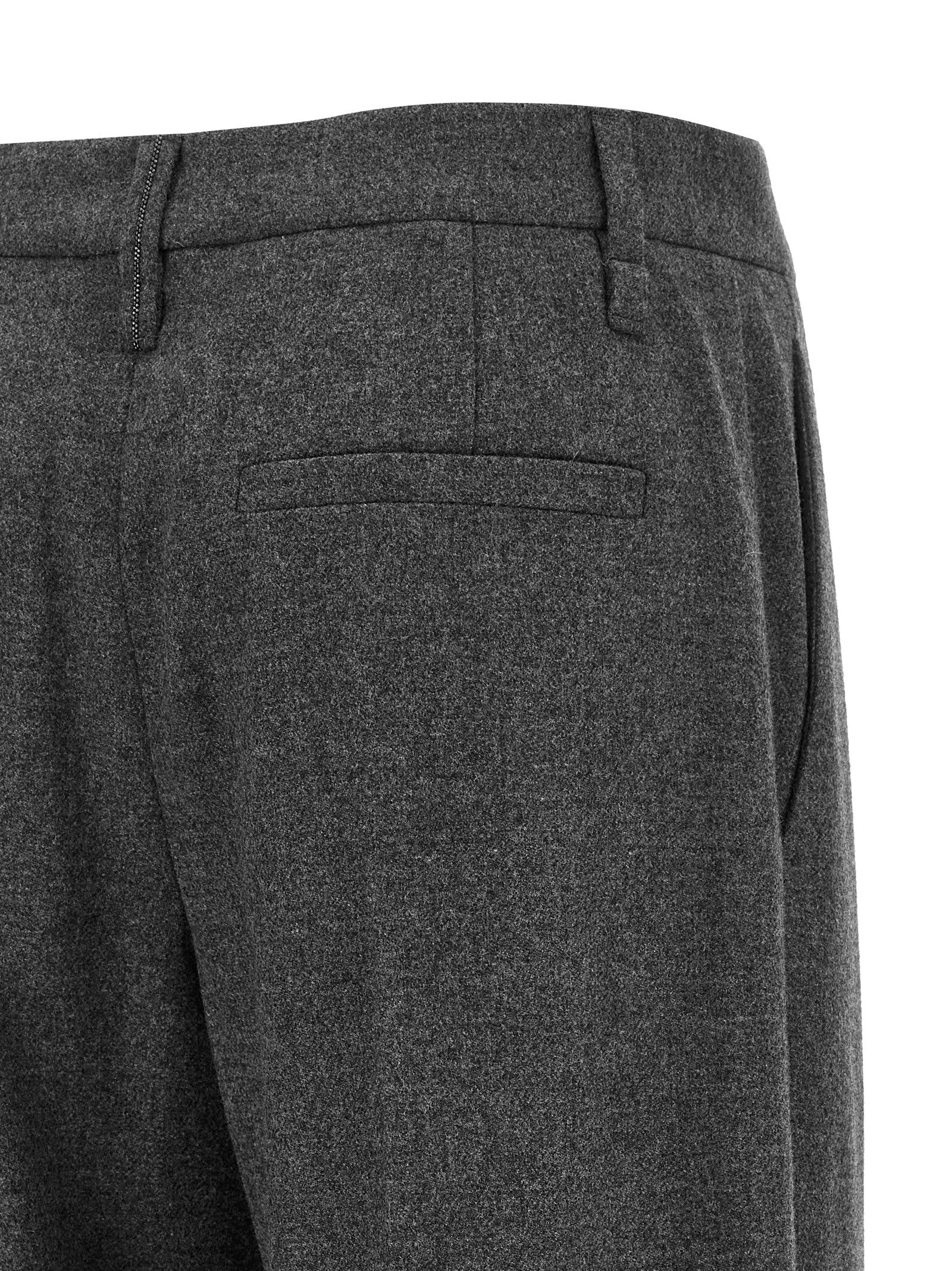 Brunello Cucinelli Gray Virgin Wool Casual Pants