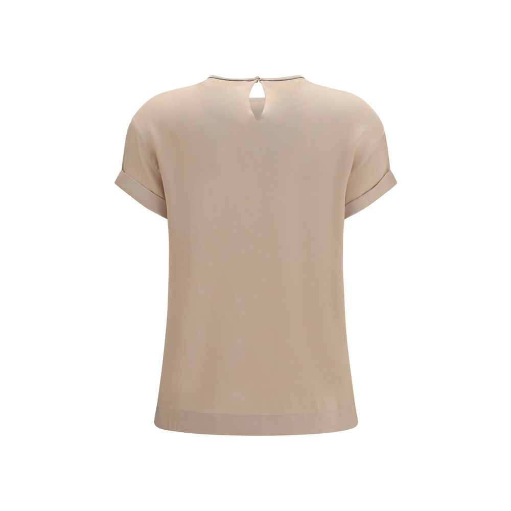 Brunello Cucinelli Beige Elastane Blouse