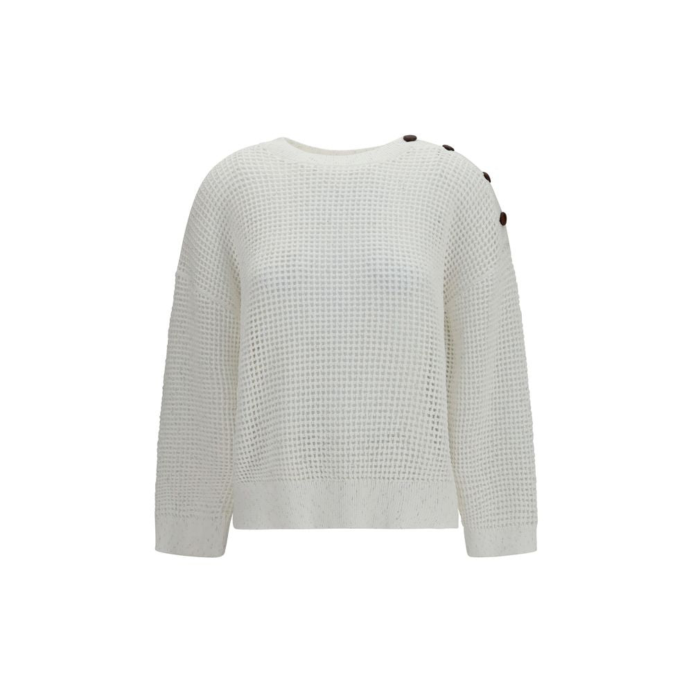 Brunello Cucinelli White Cotton Sweatshirt