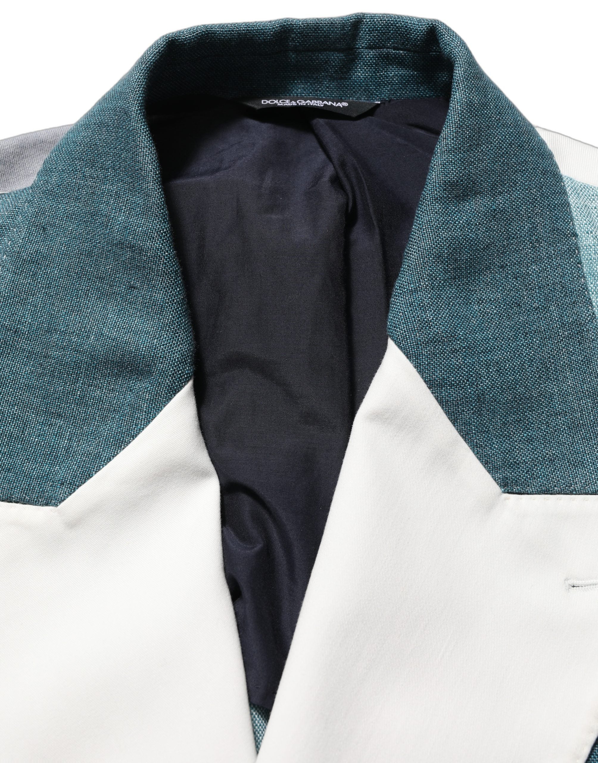 Dolce & Gabbana Multicolor Patchwork Linen Double Breasted Jacket