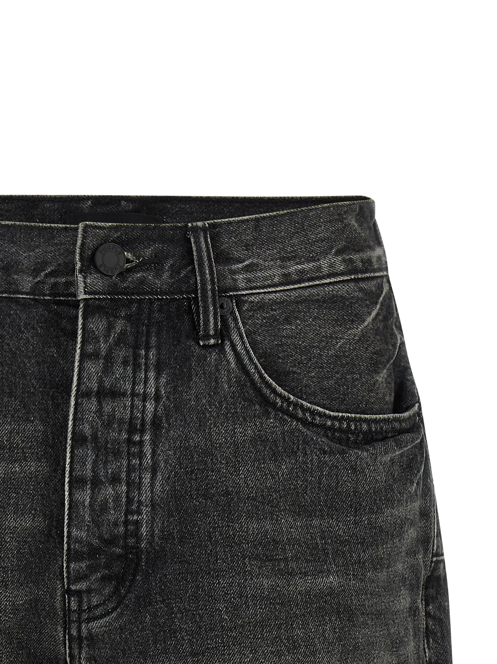 PURPLE Black Cotton Bermuda Shorts