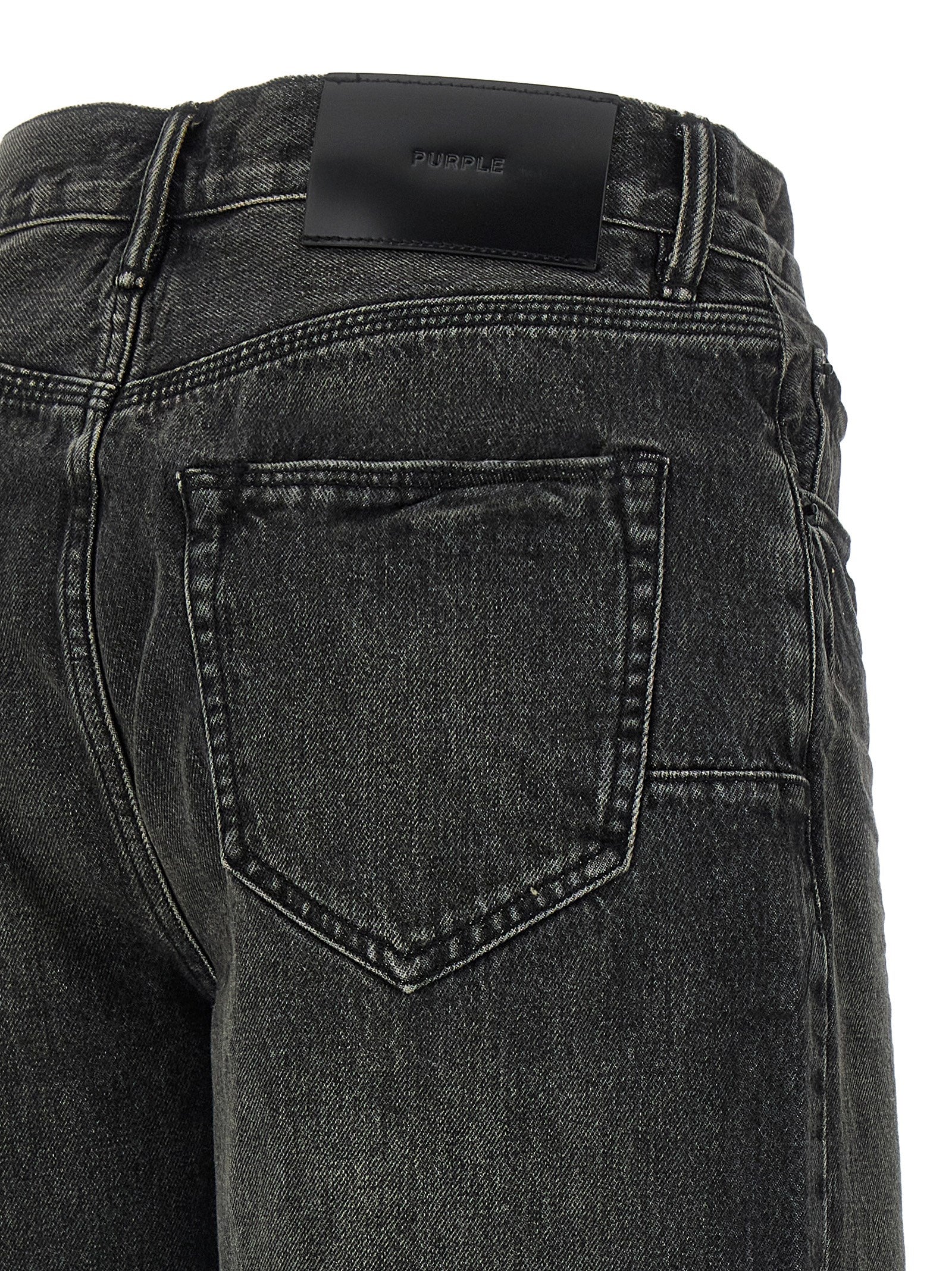 PURPLE Black Cotton Bermuda Shorts