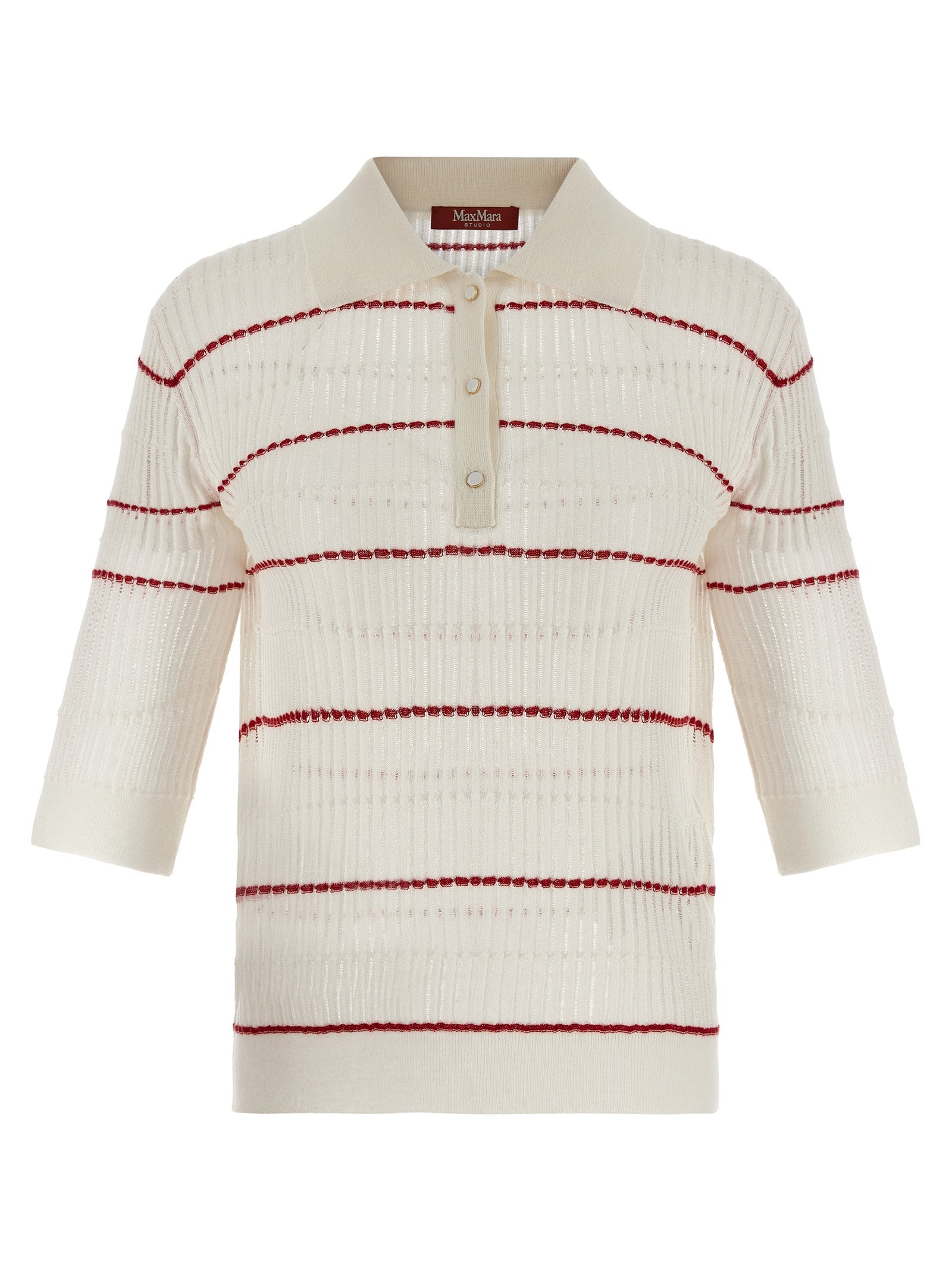 Max Mara White Silk Polo Shirt