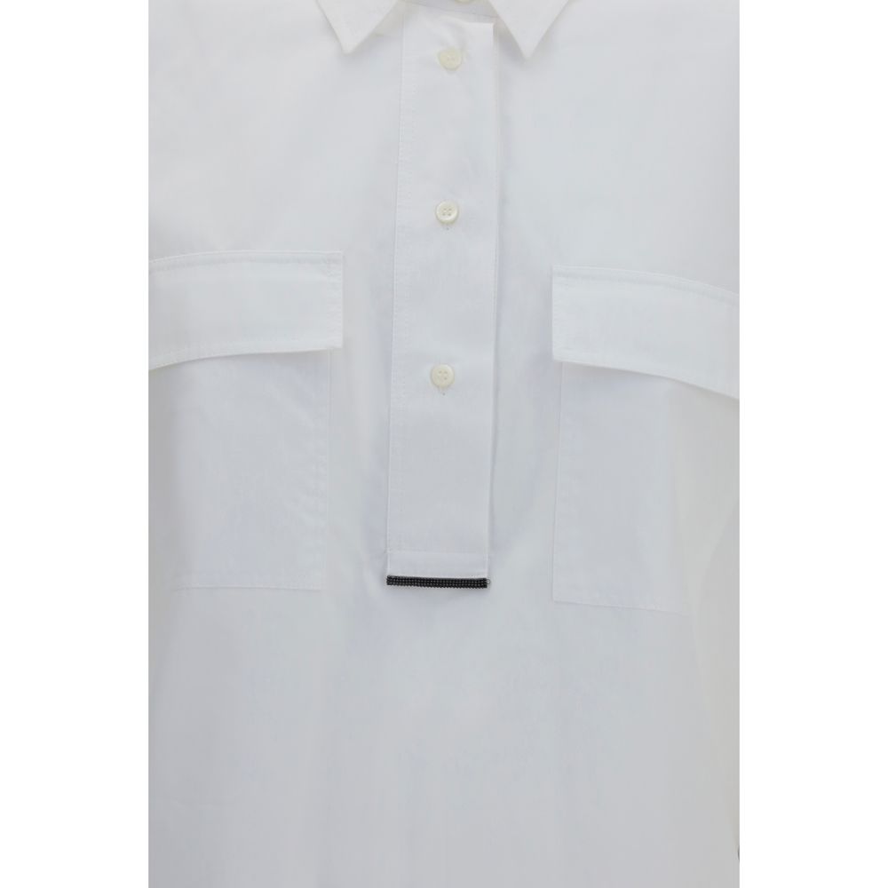 Brunello Cucinelli White Cotton Dress Shirt