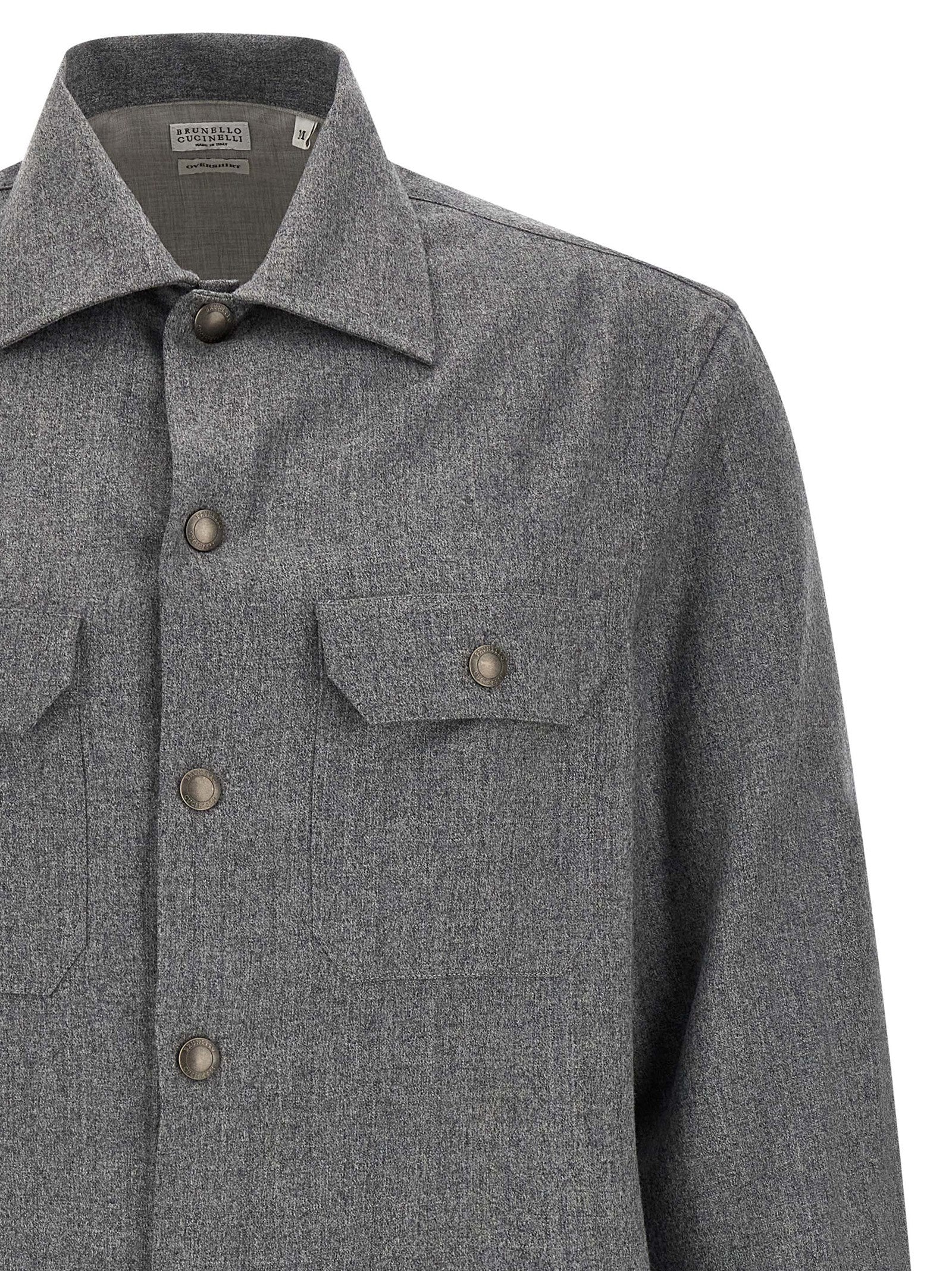 Brunello Cucinelli Gray Virgin Wool Blouse