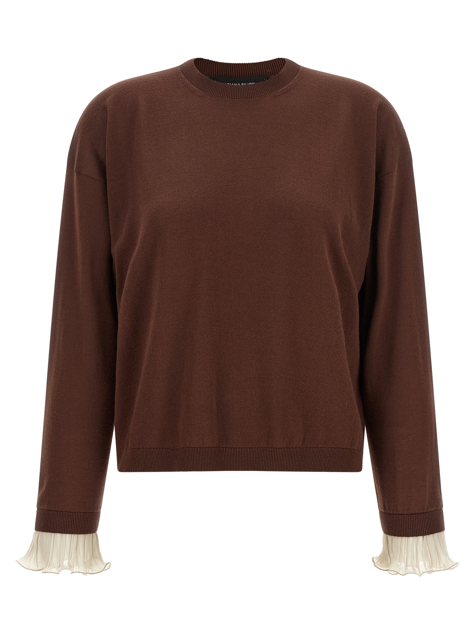 Fabiana Filippi Brown Virgin Wool Cardigan