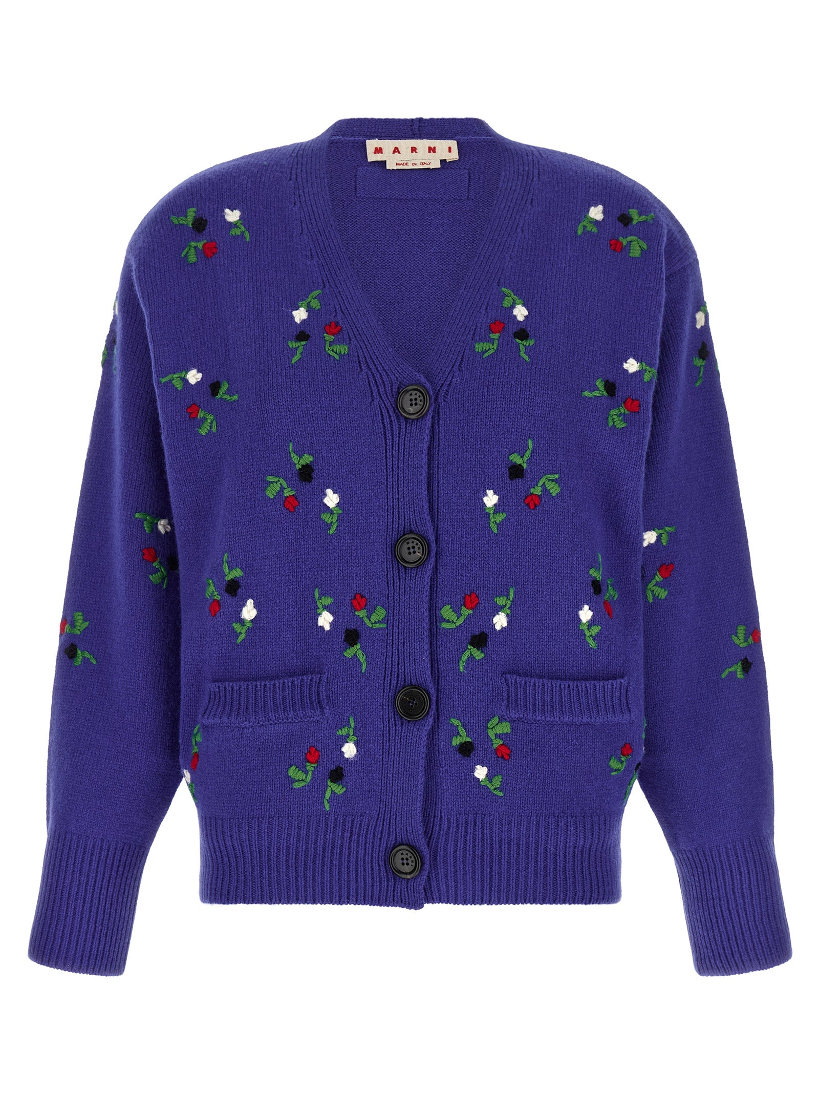 Marni Blue Virgin Wool Cardigan