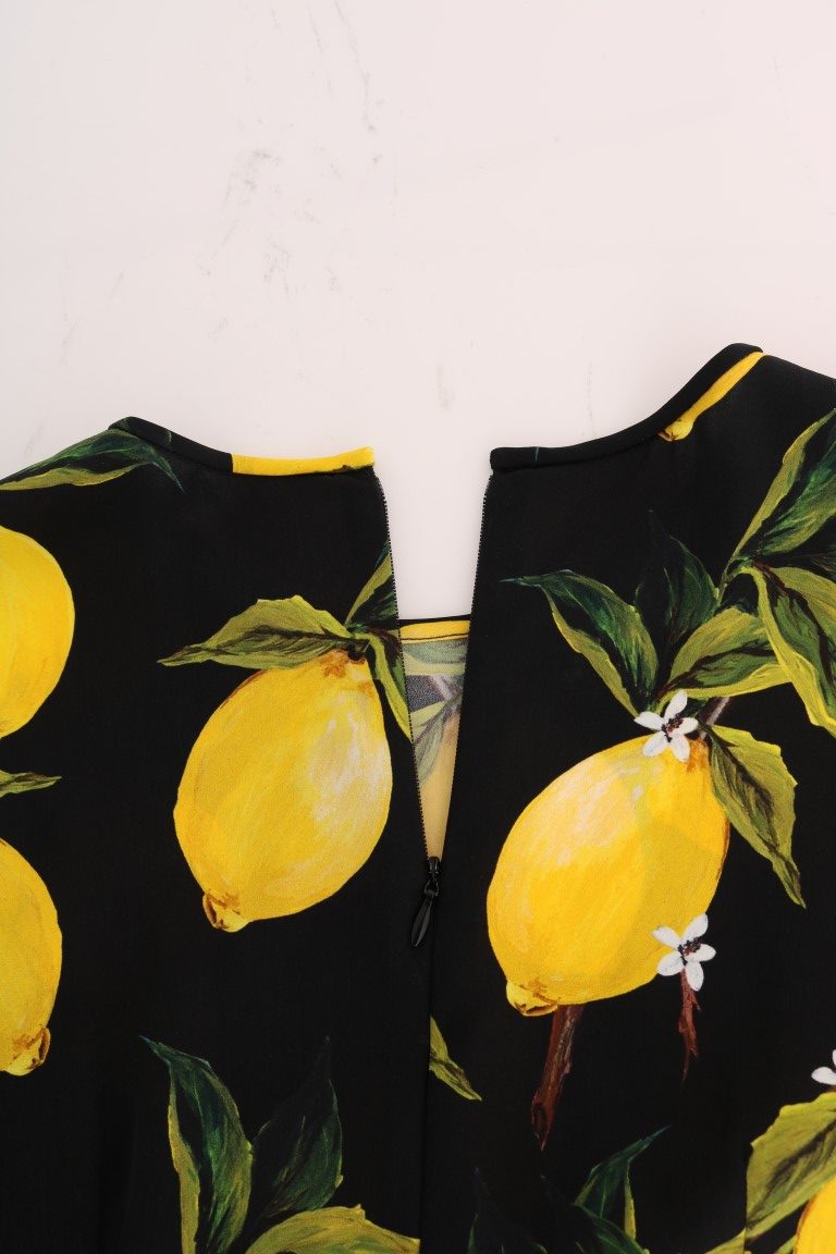 Dolce & Gabbana Multicolor Lemon Silk Stretch T-Shirt