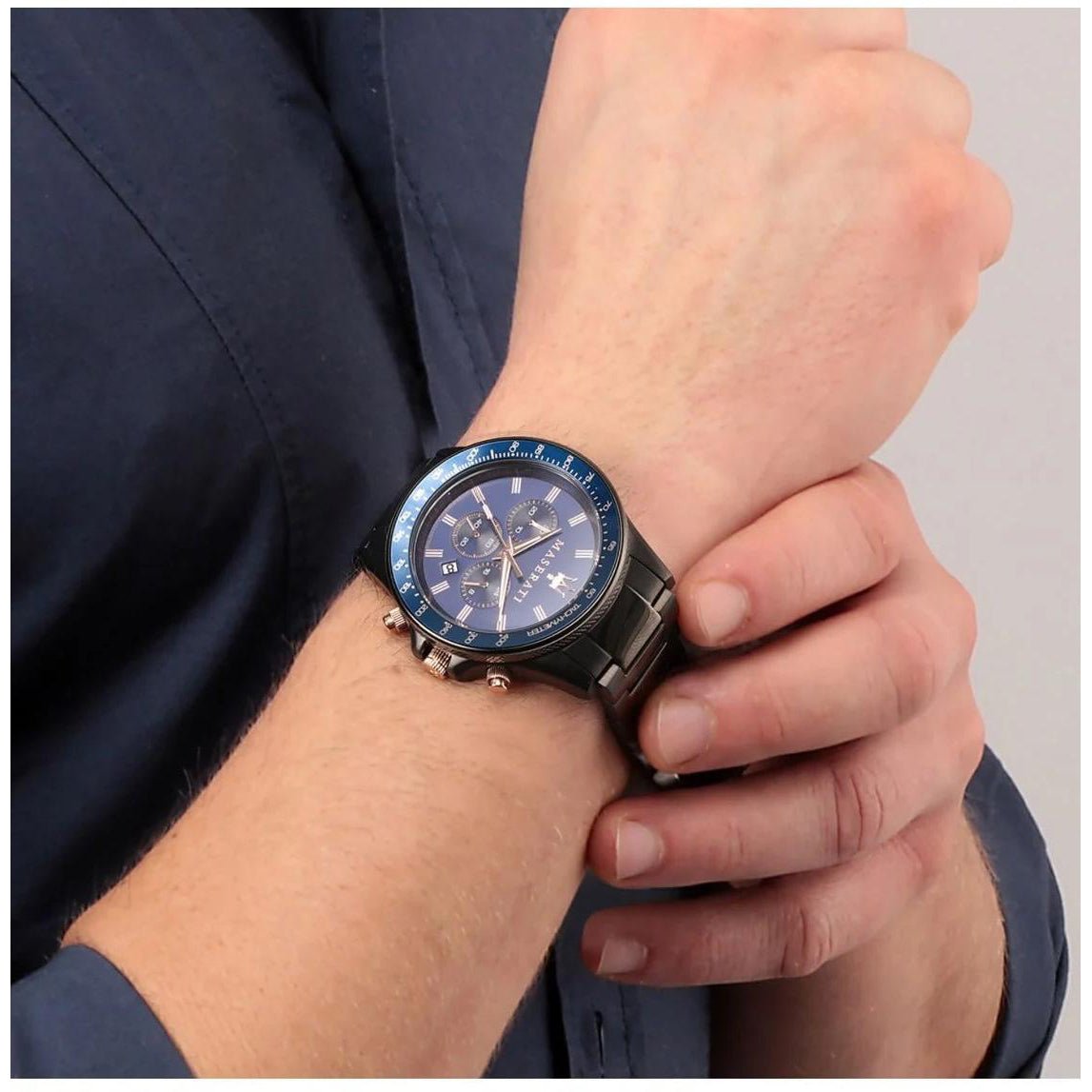 Maserati R8873640001 Sfida Chrono Mens Black Watch