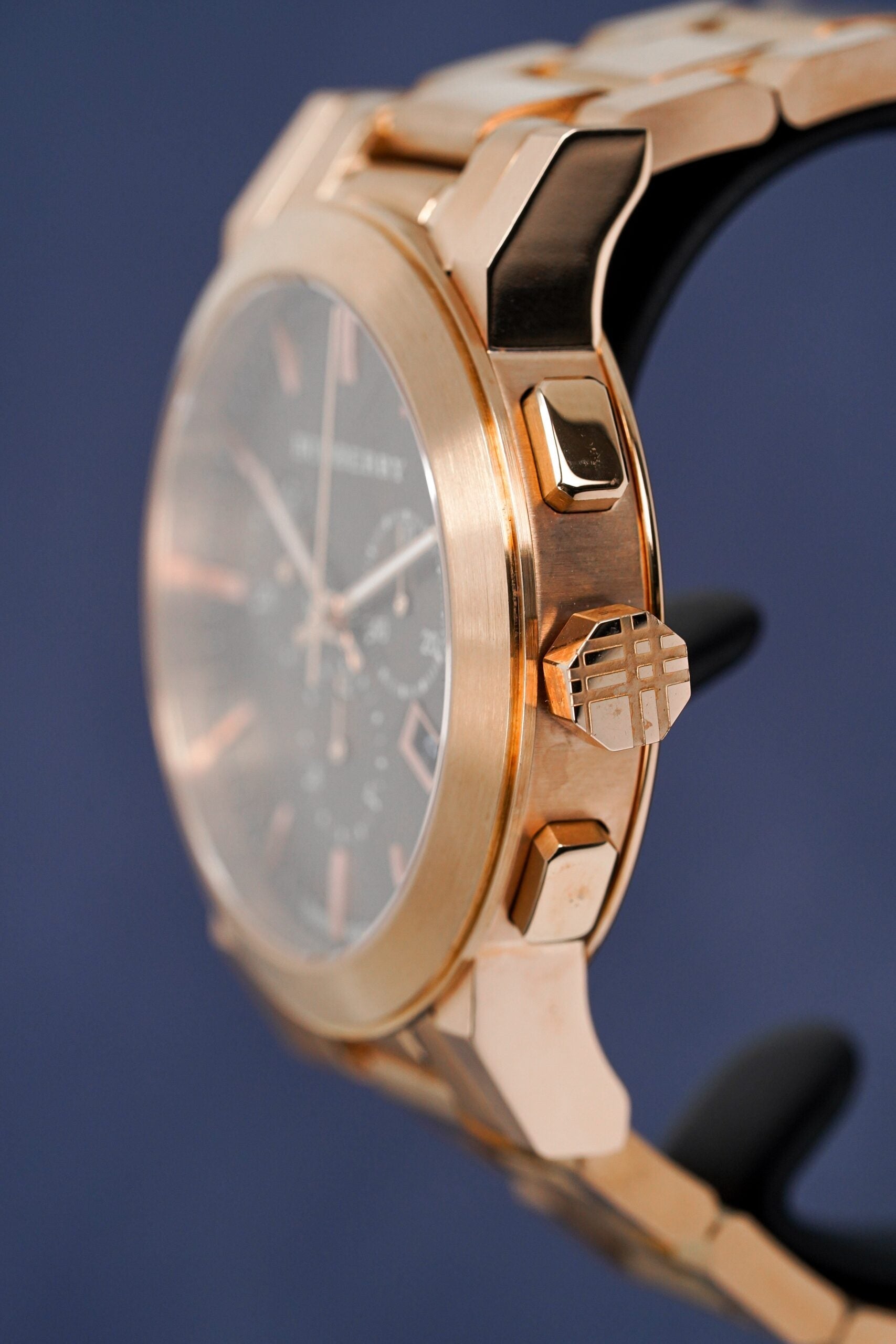 Burberry Mens Watch Chronograph The City Rose Gold Bu9353