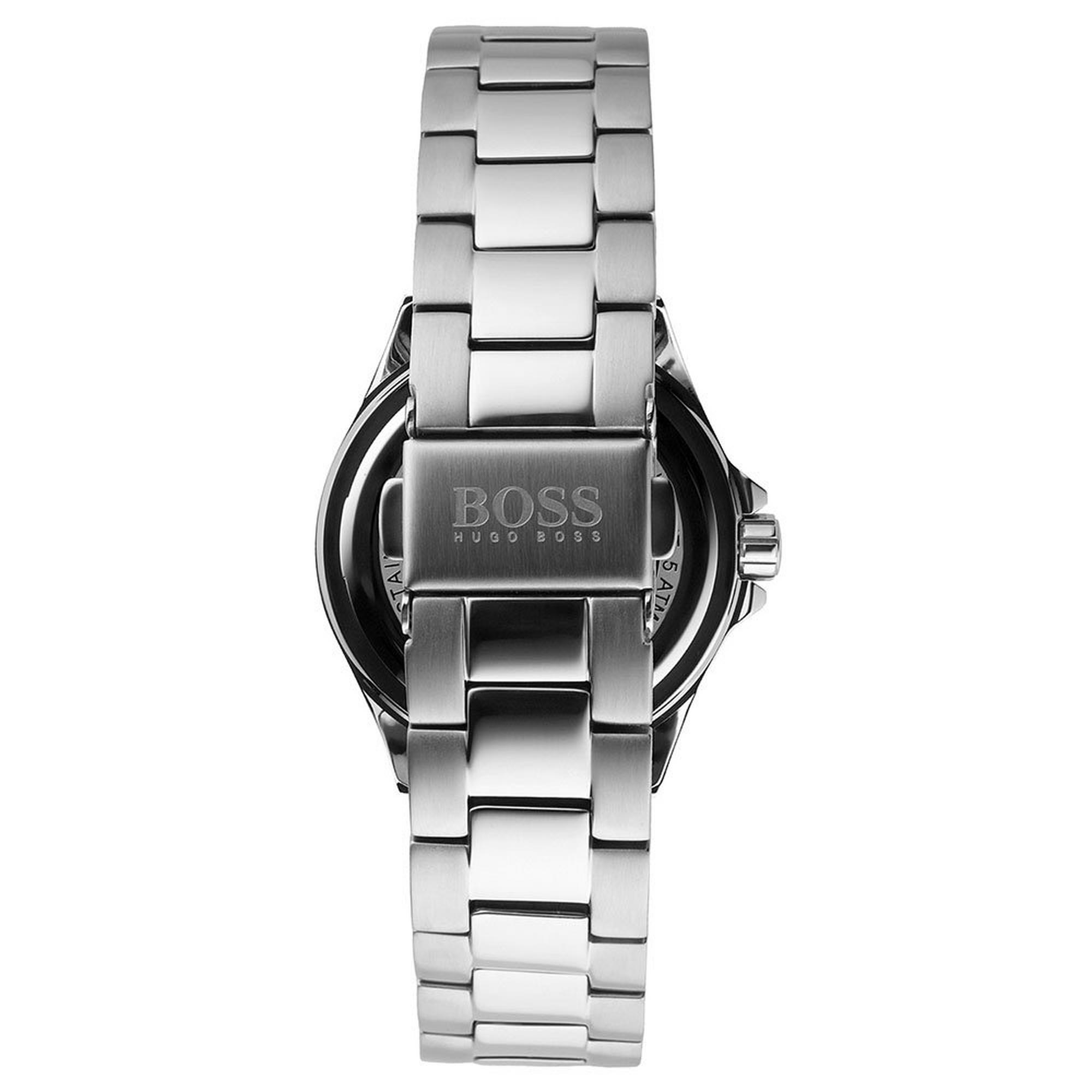 Hugo Boss Womens 1502444 Premiere Silver Tone Stainless Steel Watch With Rose Gold Di