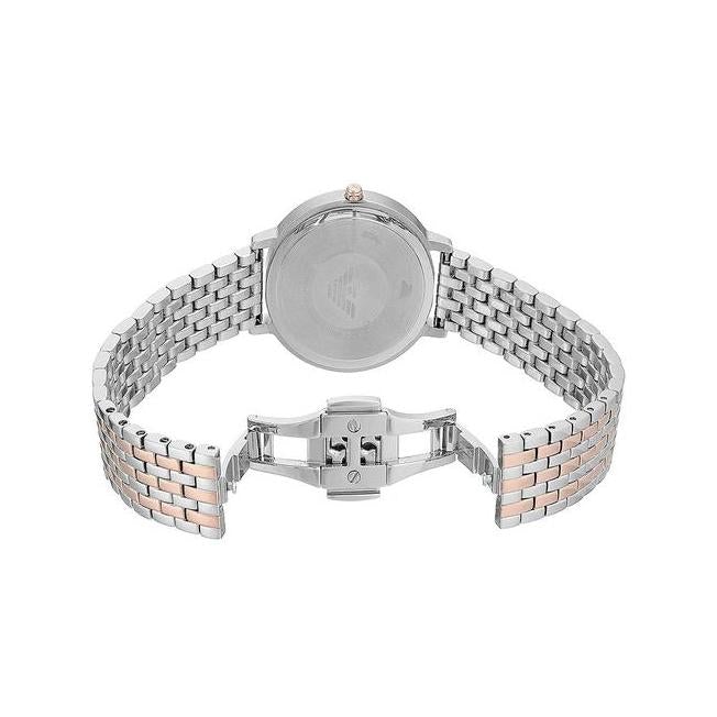 Emporio Armani Ar11113 Ladies Silver Rose Gold Watch