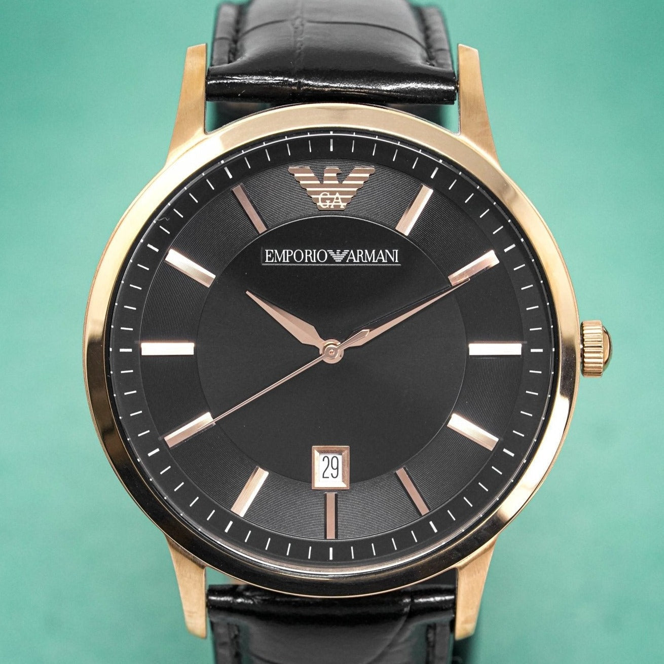 Emporio Armani Ar2425 Men S Renato Rose Gold Pvd Watch