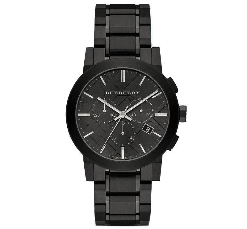 Burberry Mens Watch Chronograph The City Black Pvd Bu9354