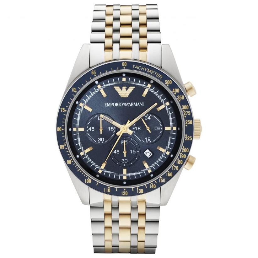 Emporio Armani Ar6088 Men S Blue Chronograph Watch