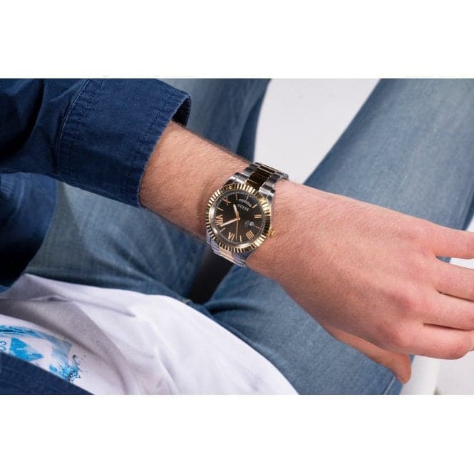 Guess Watches Gents Connoisseur Stainless Steel 2 Tone Watch Gw0265g8