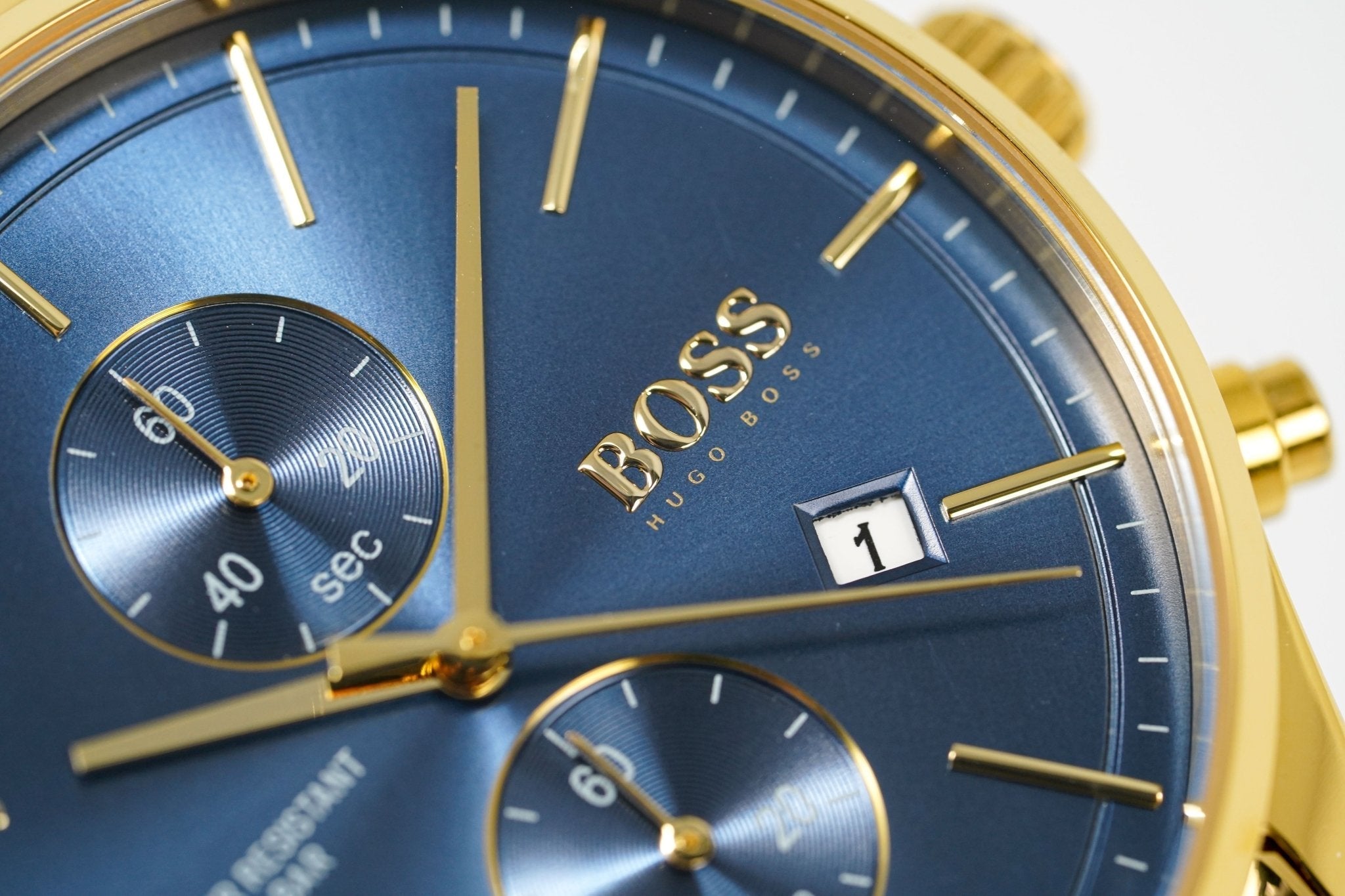Hugo Boss Men S Watch Associate Yellow Gold Blue Hb1513841